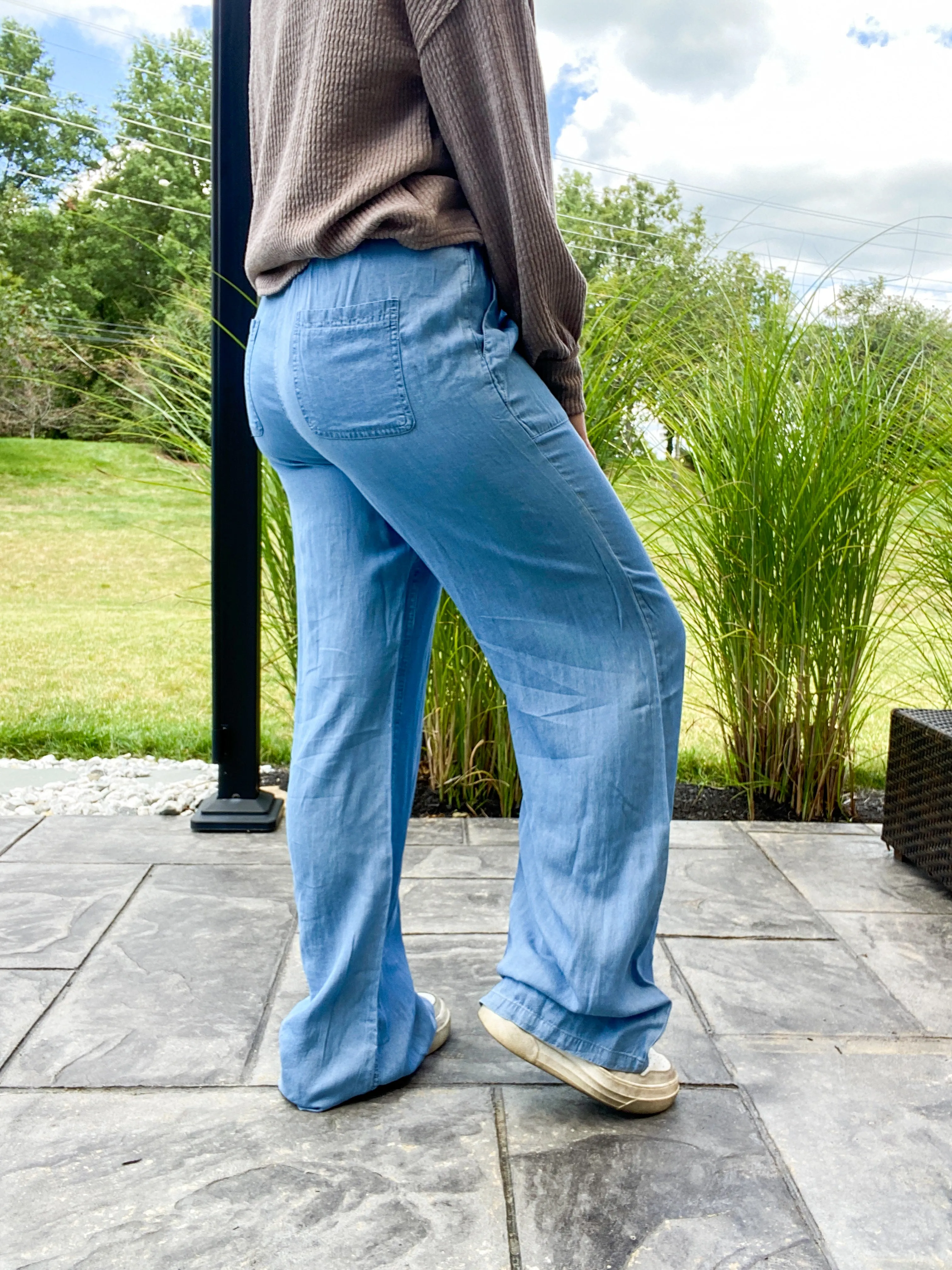 Durango Chambray High Waist Drawstring Pants