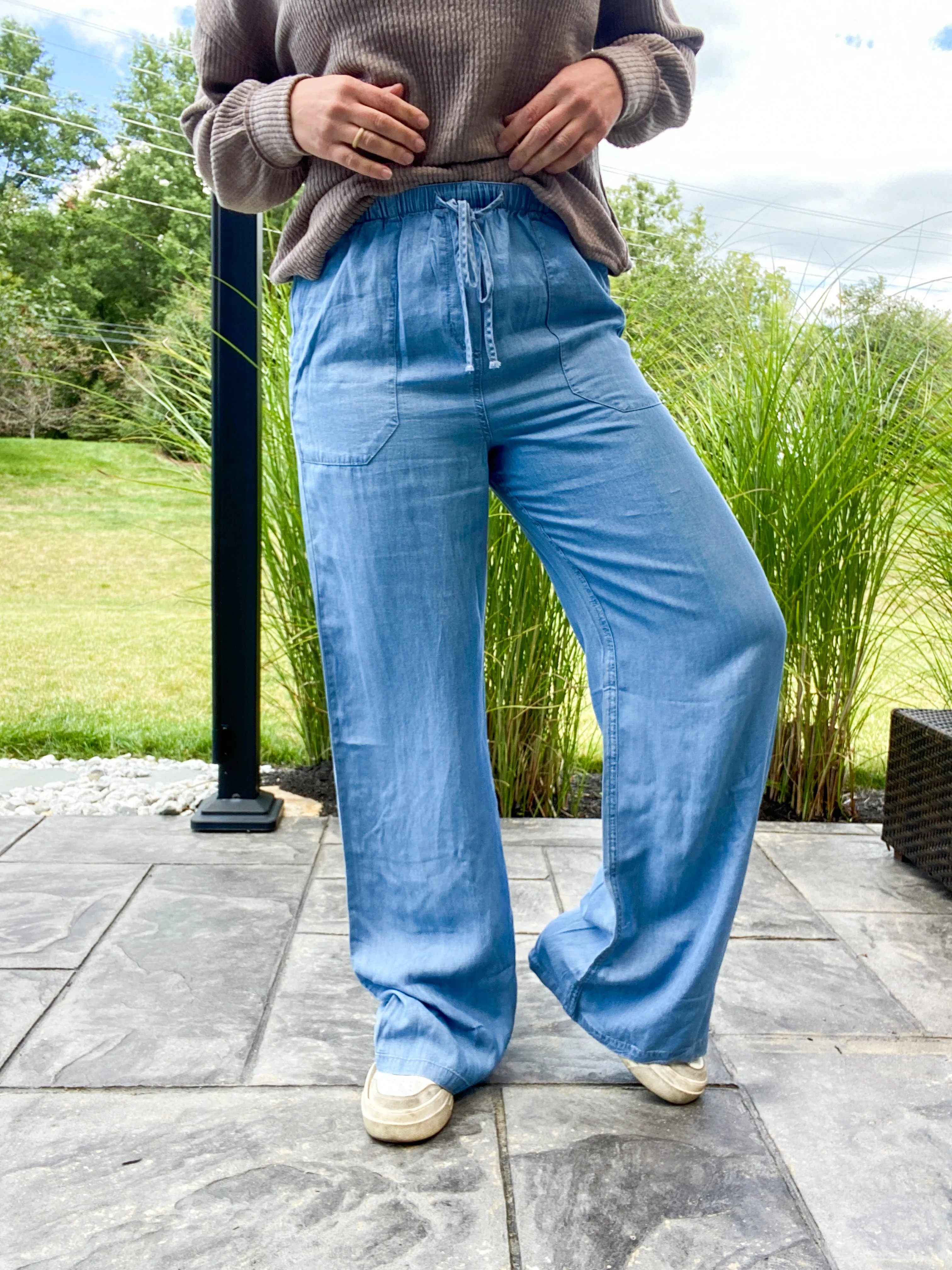 Durango Chambray High Waist Drawstring Pants