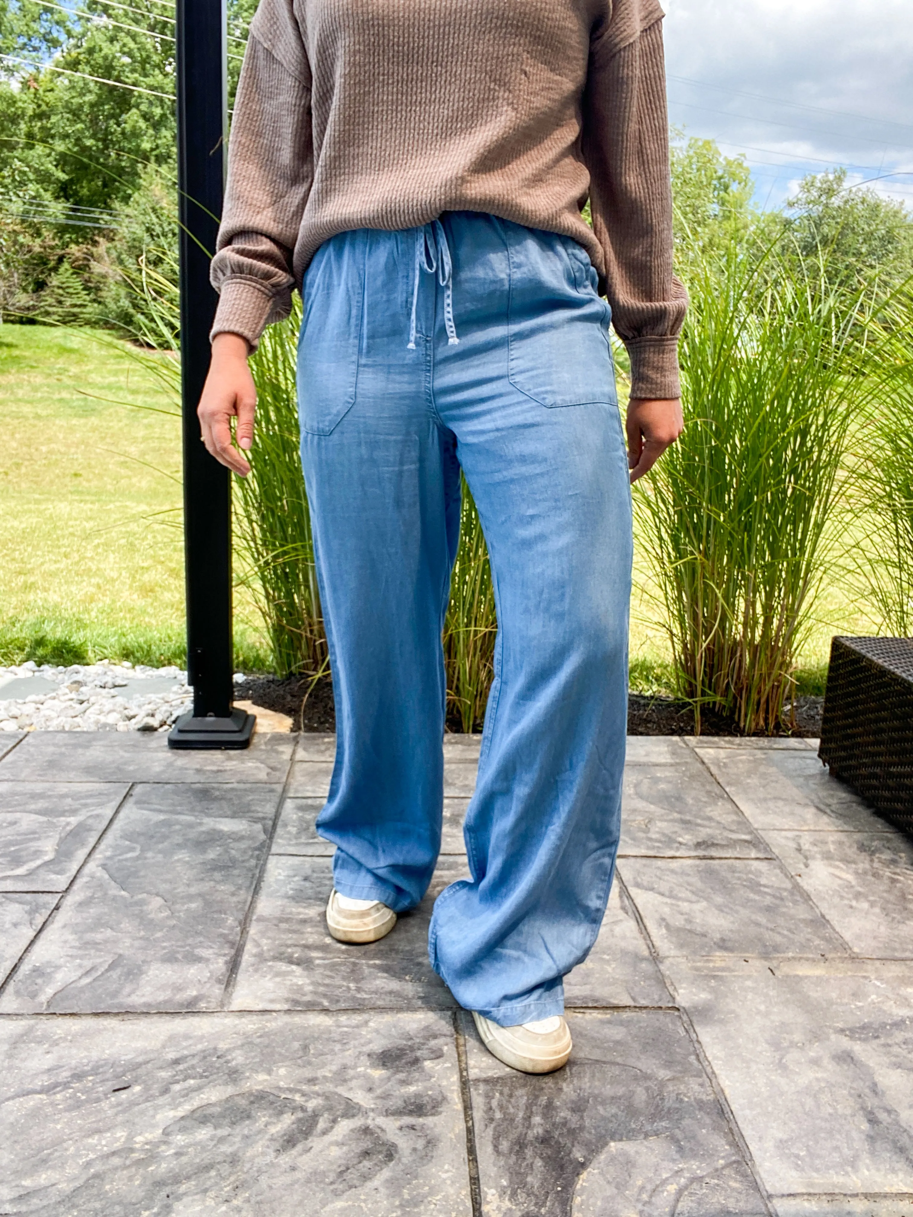 Durango Chambray High Waist Drawstring Pants