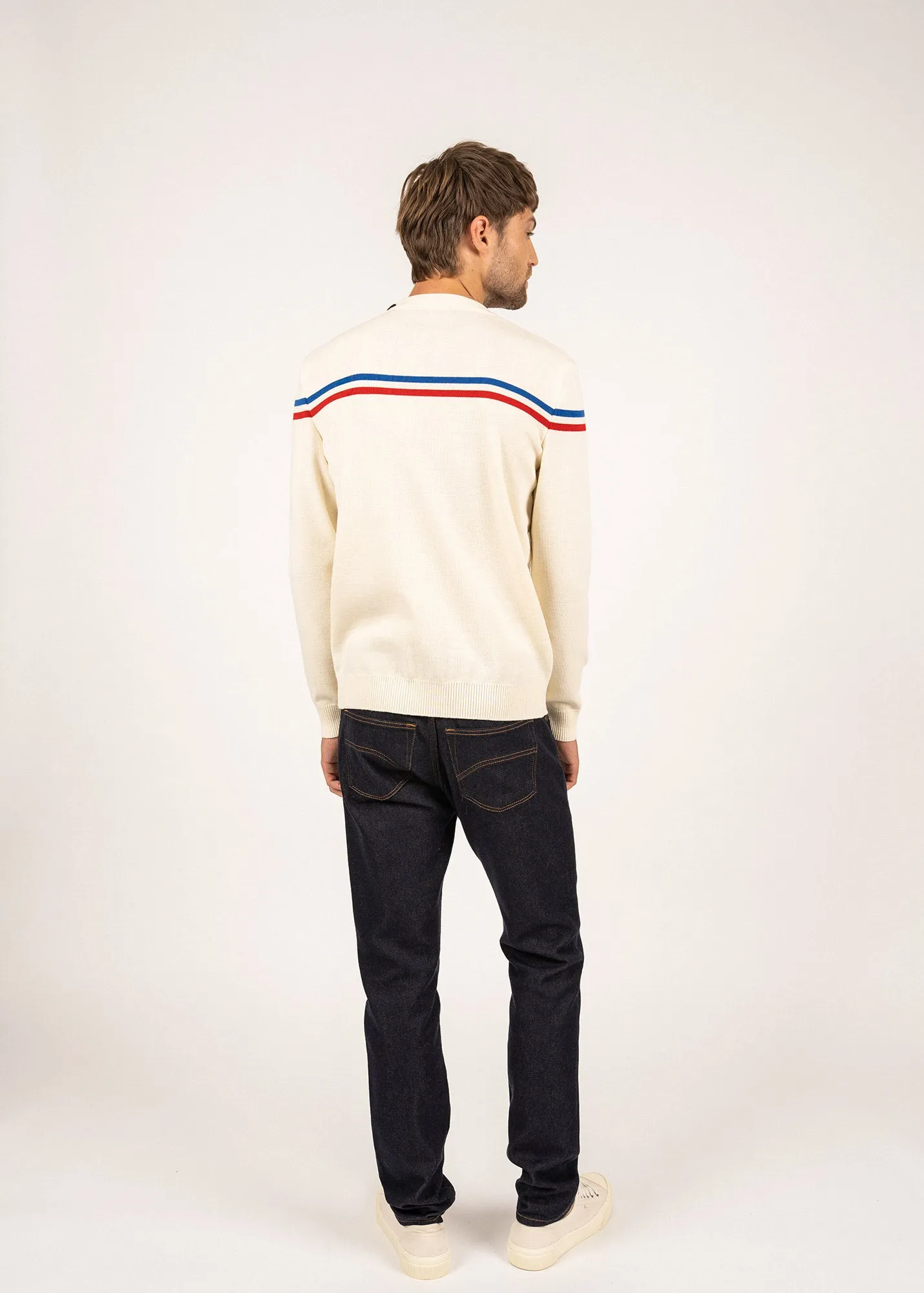 Elysée jumper with placed stripes - SAINT JAMES x Elysée (ECUME/TULIPE/GITANE)