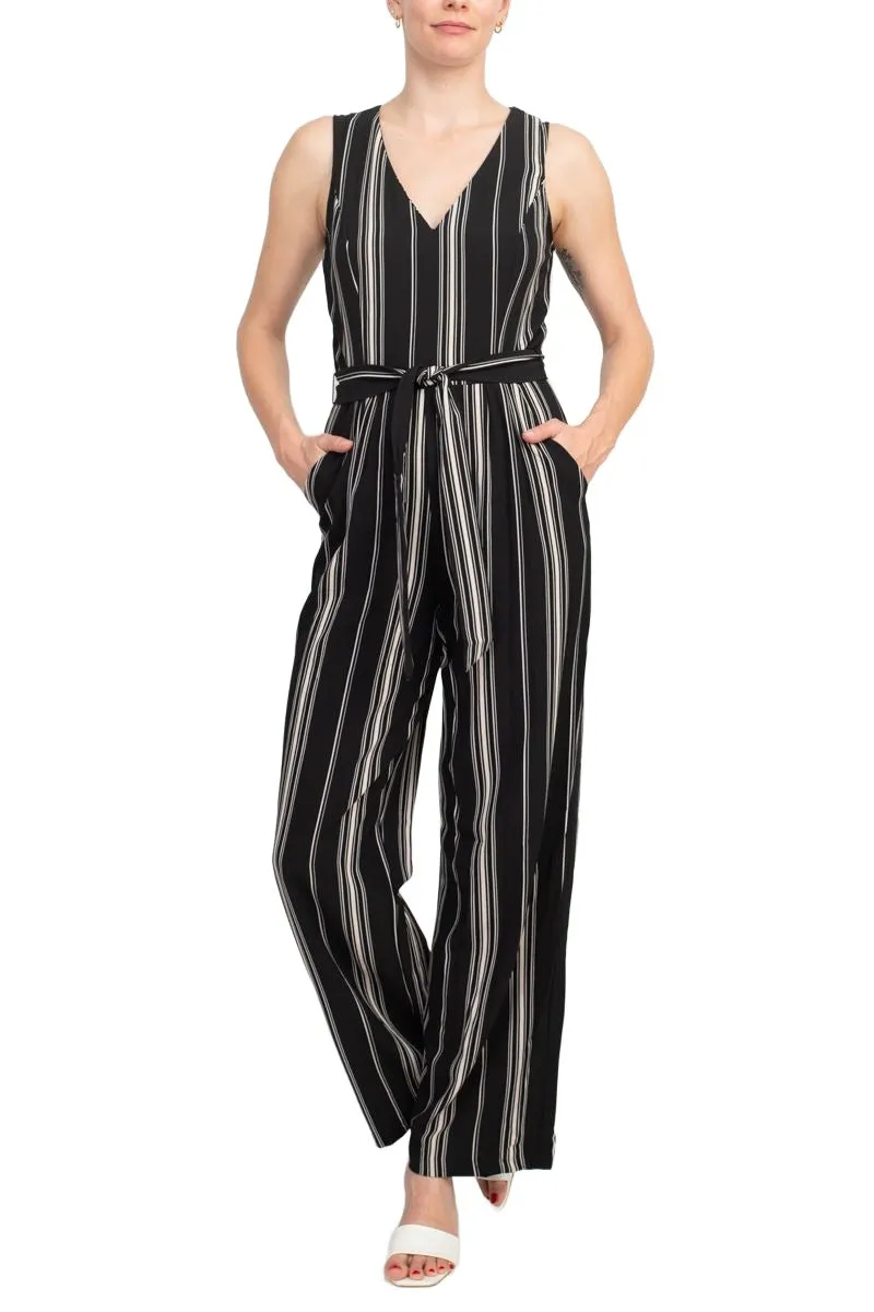 Emma & MIchele Striped Sleeveless Jumpsuit