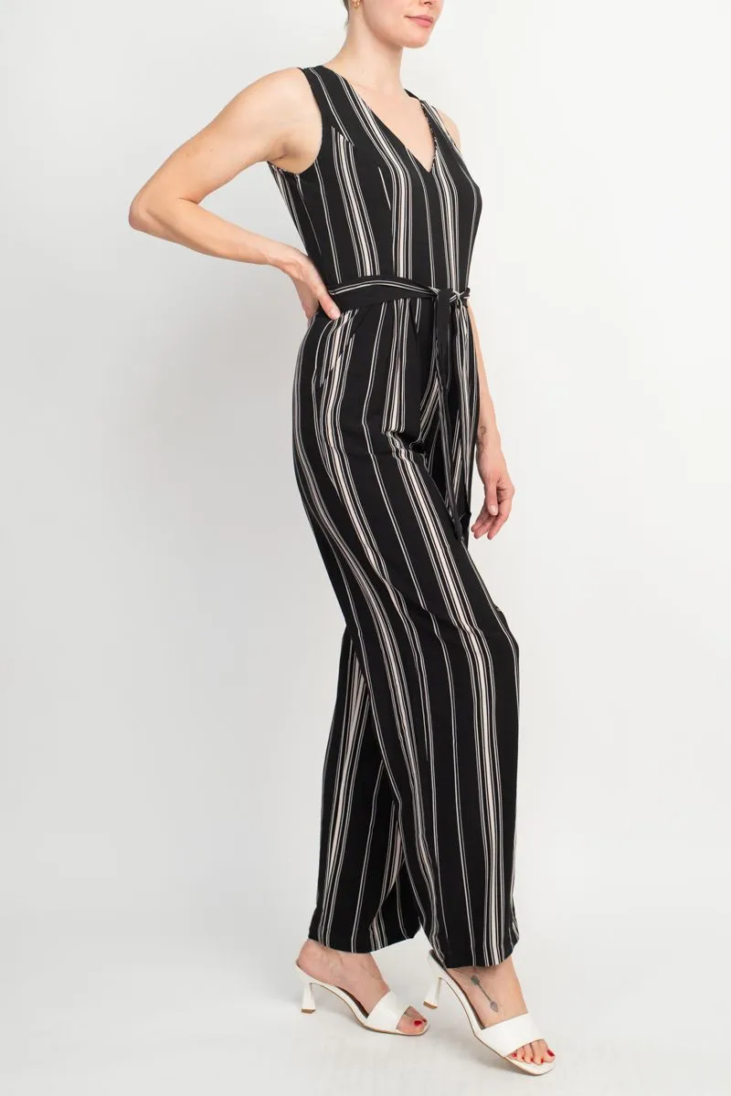 Emma & MIchele Striped Sleeveless Jumpsuit