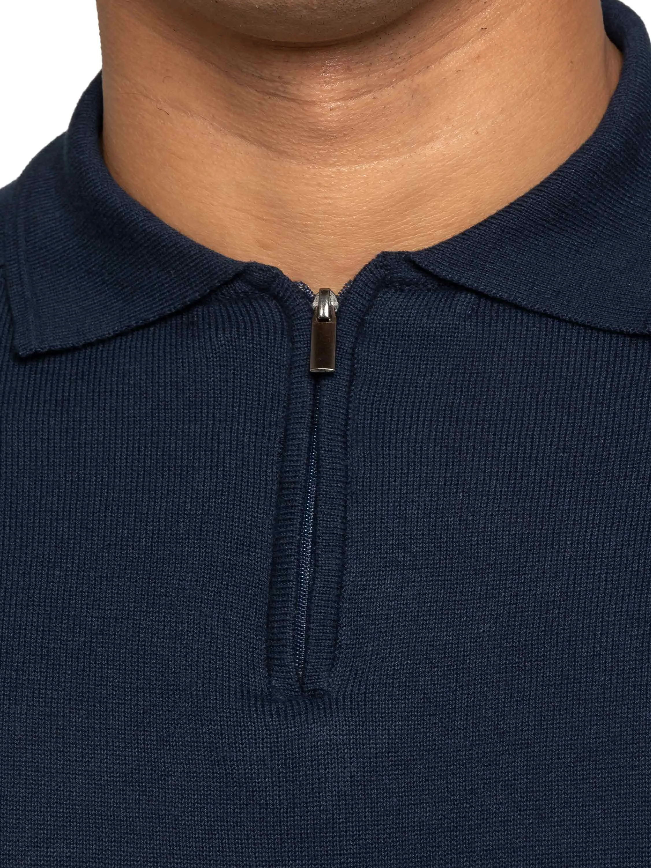 Enzo Milano | Mens Half Zip Polo Jumper