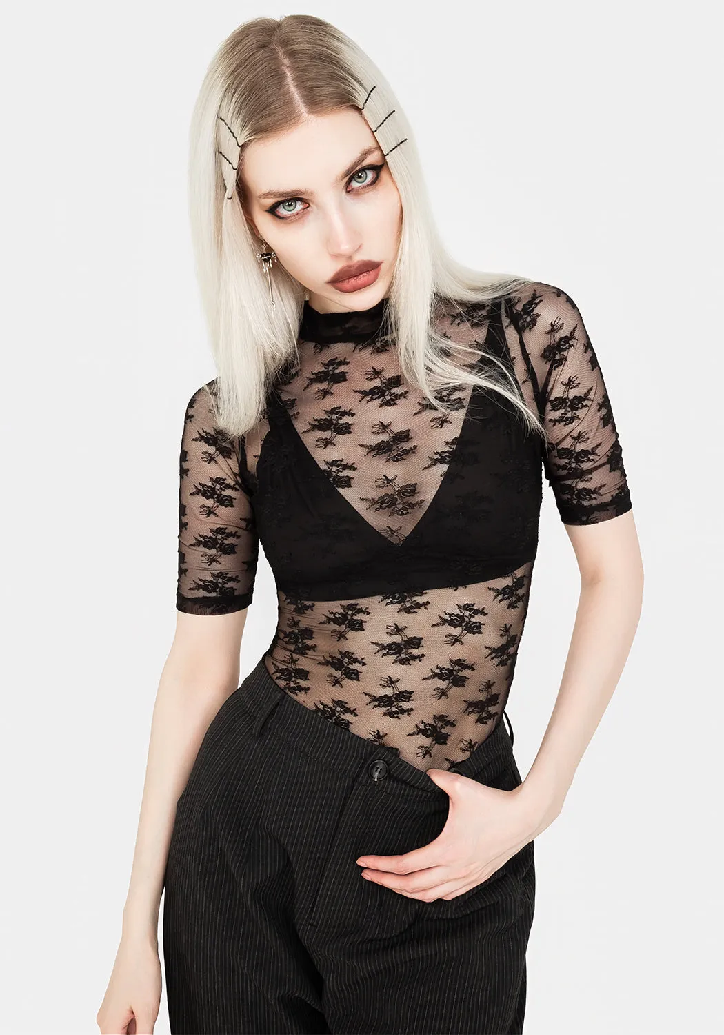 Ephemera Lace Short Sleeve Bodysuit