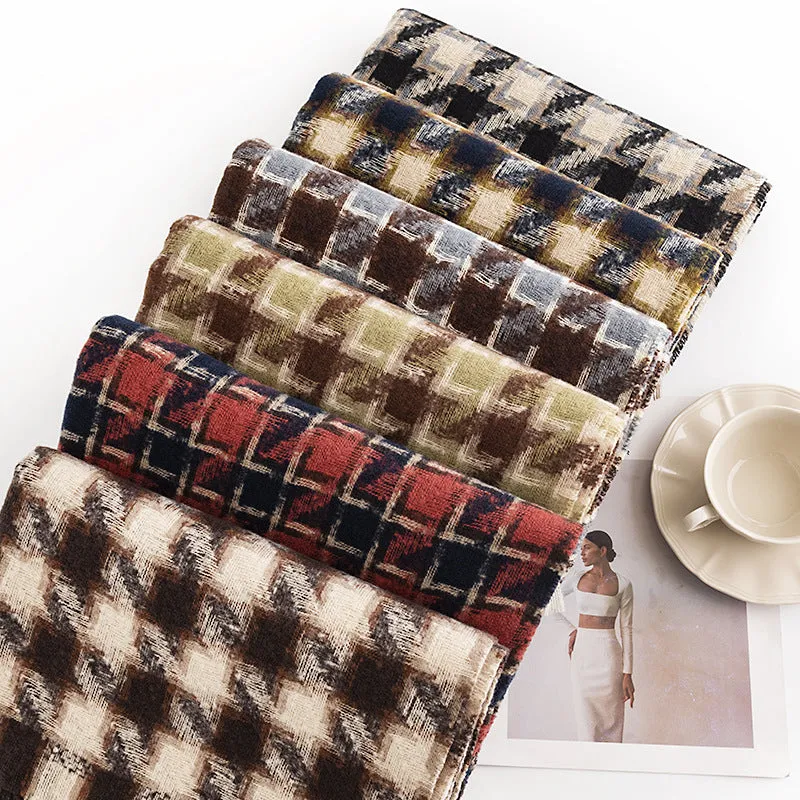 FH23-5444 Houndstooth printed winter scarf