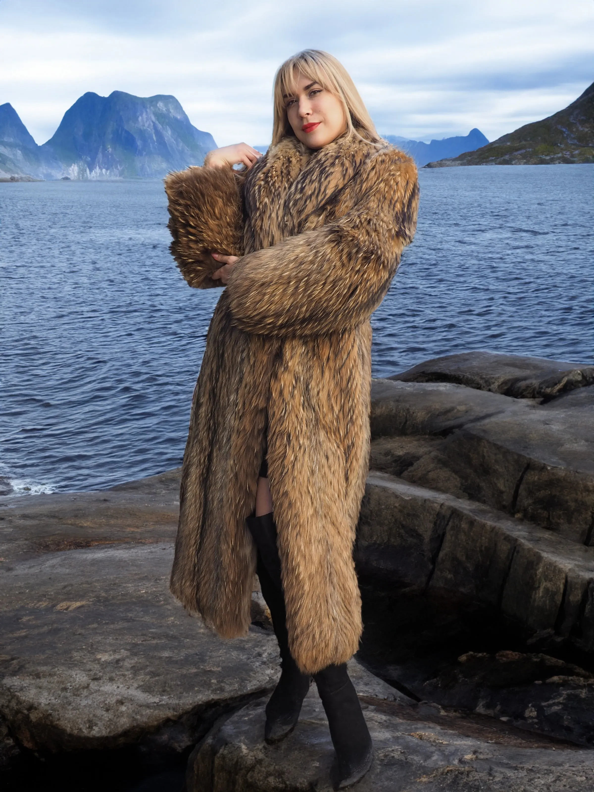 Finnish Raccoon Fur Coat S