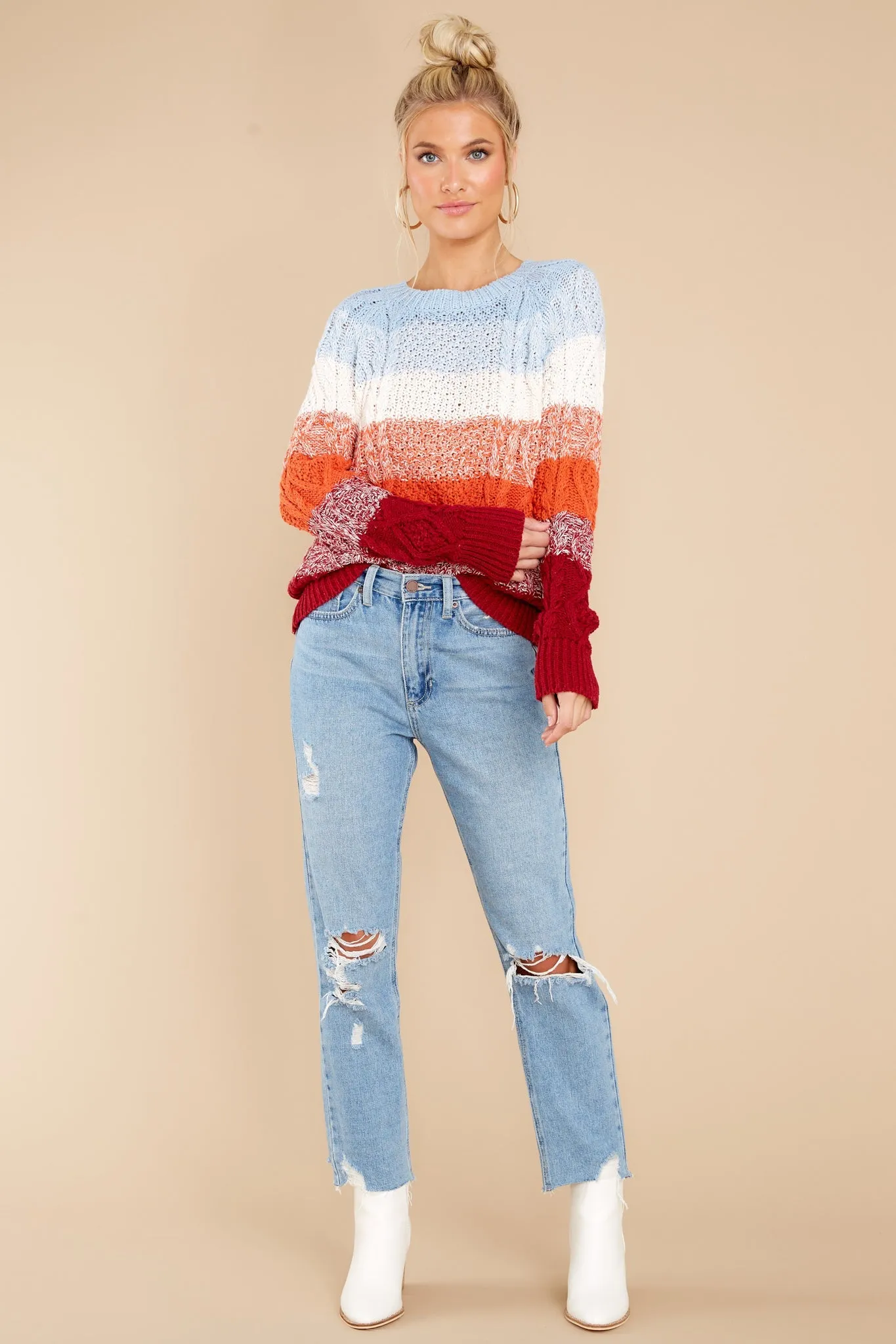 Firecracker Nights Light Blue Multi Sweater