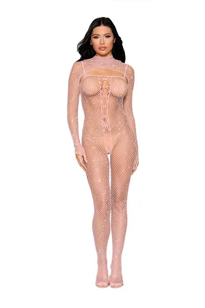 Fishnet catsuit bodystocking and shrug set