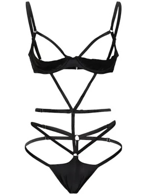 Fleur Du Mal   Strappy Bondage underwire bodysuit 