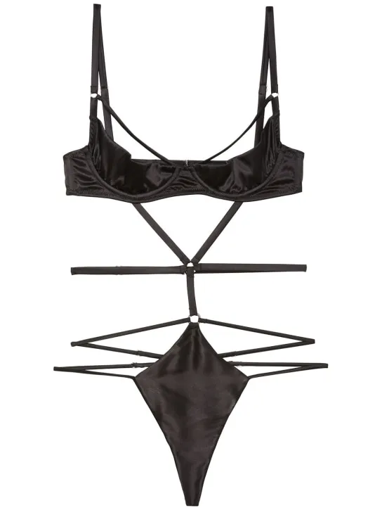 Fleur Du Mal   Strappy Bondage underwire bodysuit 