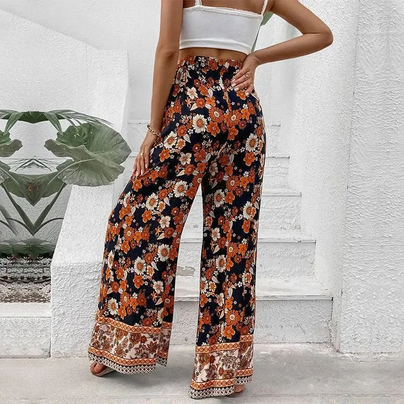 Floral High Waist Pants With Pockets | Shop Now! Flaunt Your Fashion Sense