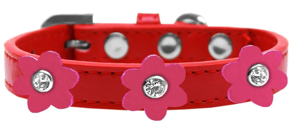 Flower Premium Collar Red With Pink Flowers Size 18