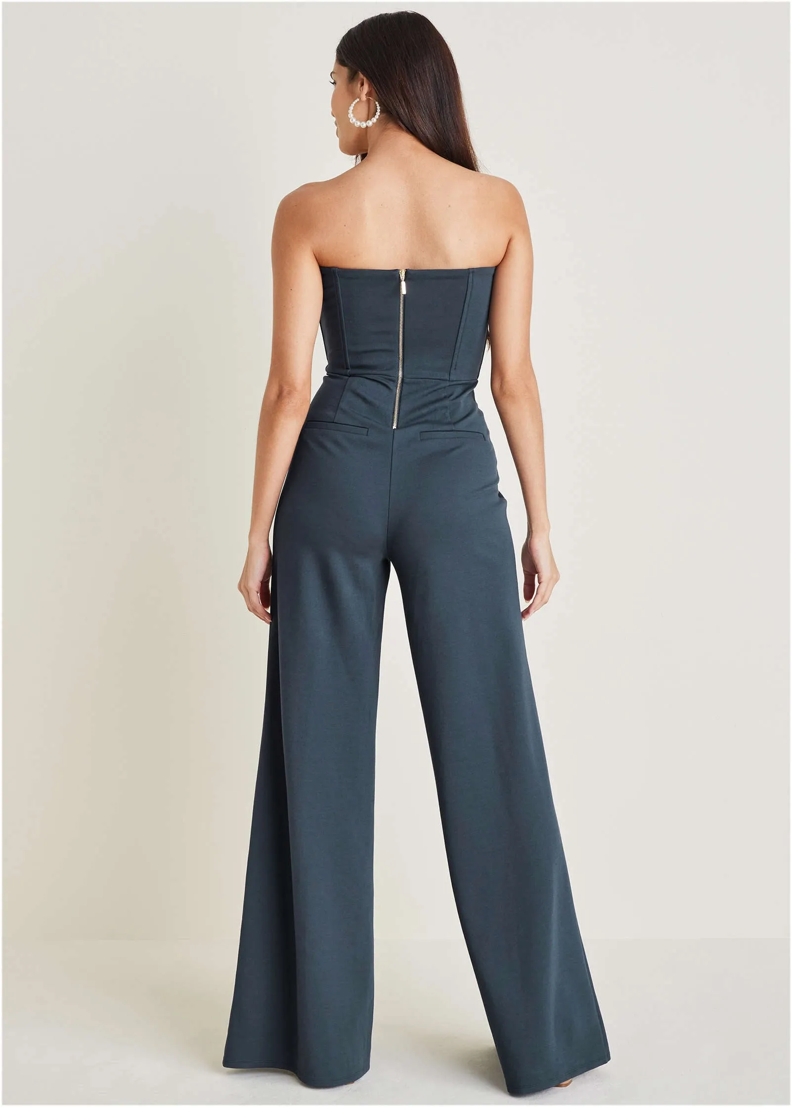 Front Slit Jumpsuit  - Navy