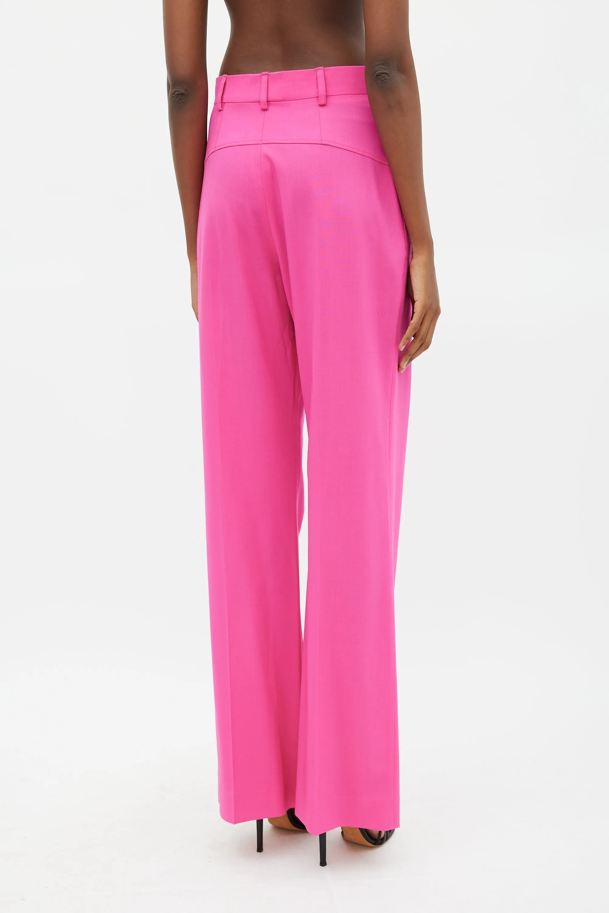 Fuchsia Le Papier High Waist Trouser