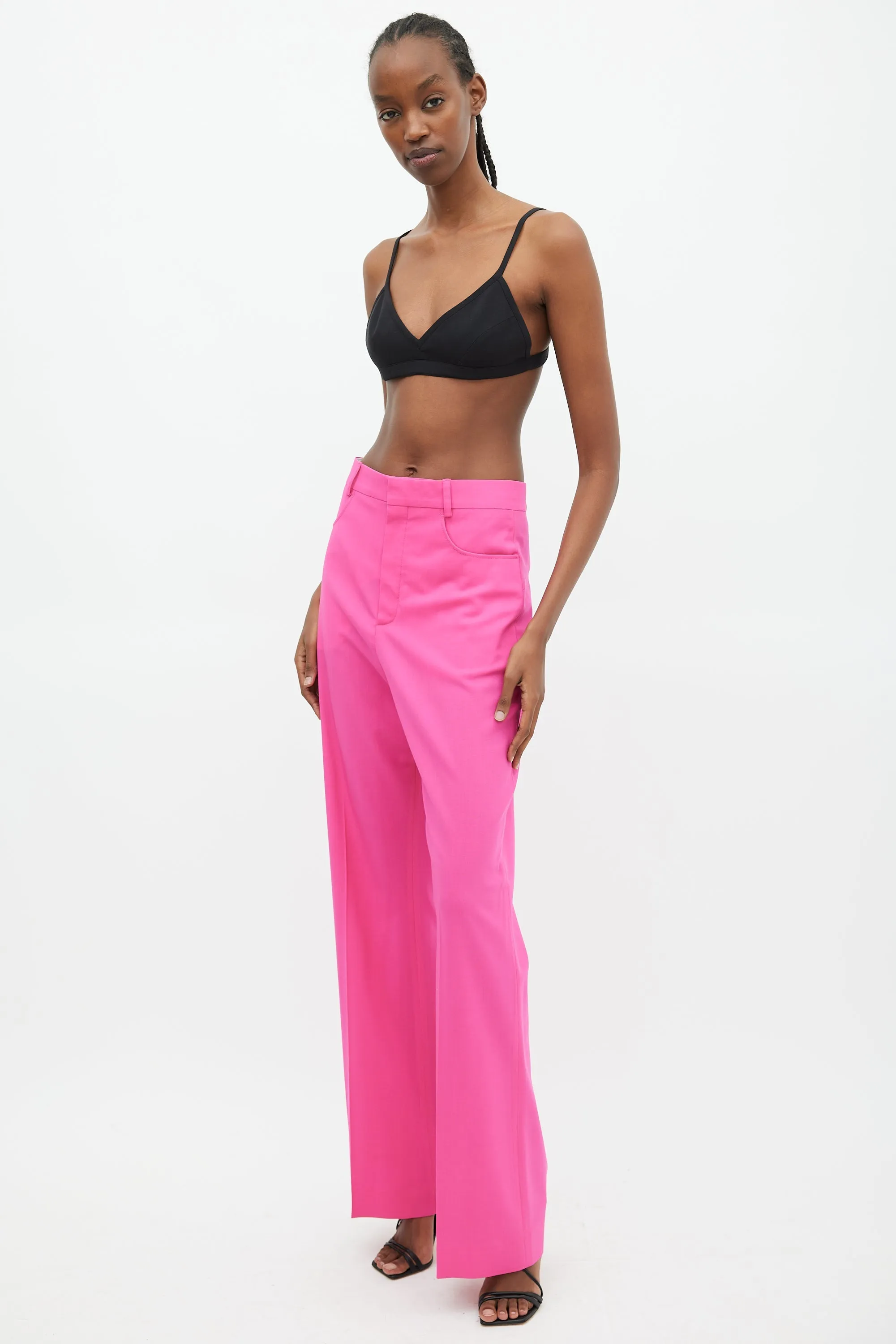 Fuchsia Le Papier High Waist Trouser