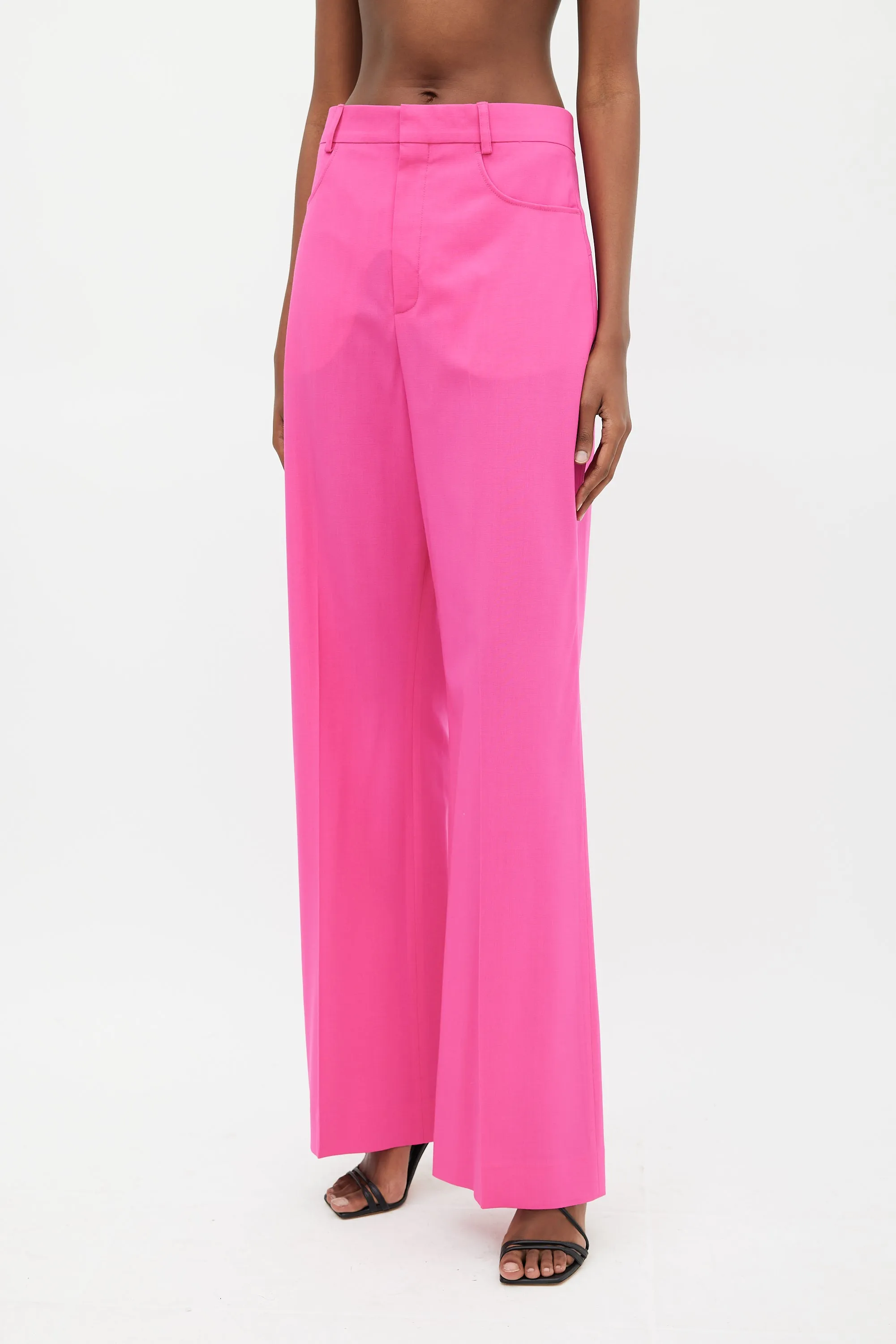 Fuchsia Le Papier High Waist Trouser