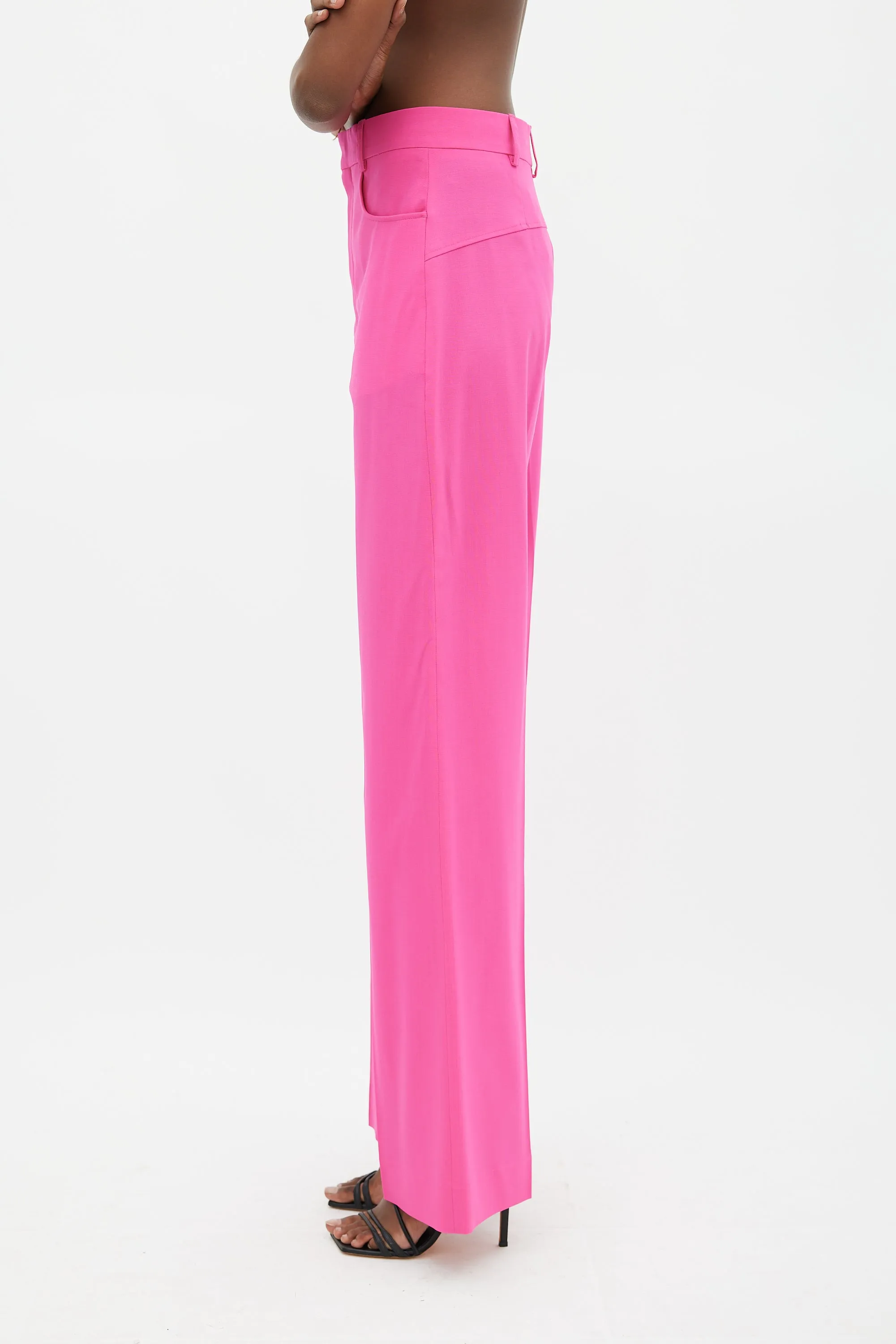 Fuchsia Le Papier High Waist Trouser