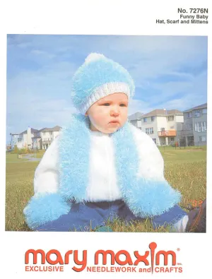 Funny Baby Hat, Scarf and Mittens Pattern