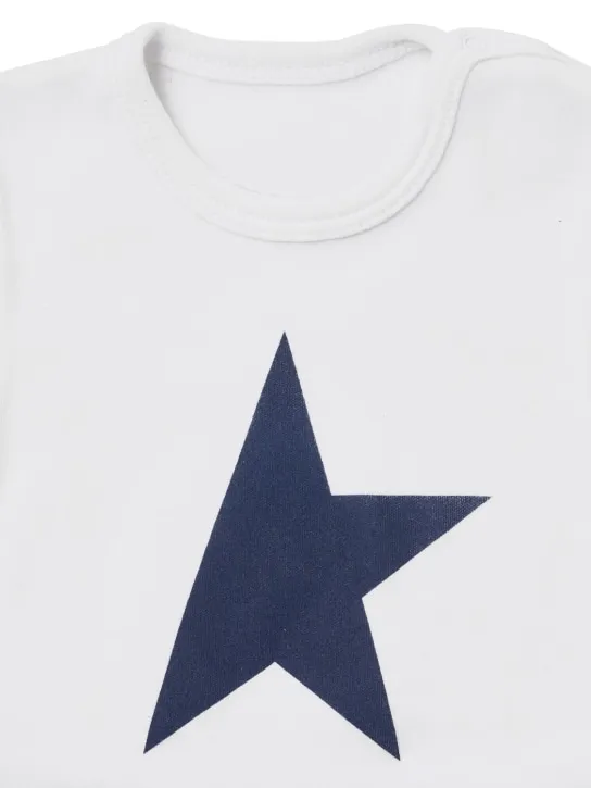 Golden Goose   Star cotton bodysuit, bib &amp; bath set 