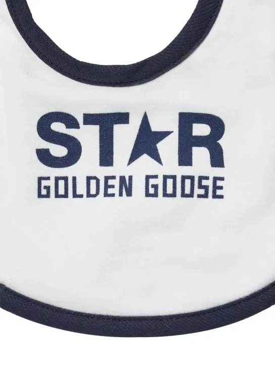 Golden Goose   Star cotton bodysuit, bib &amp; bath set 