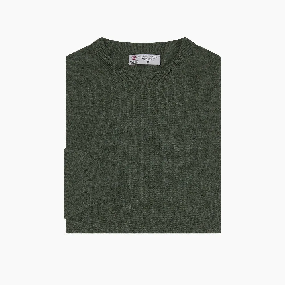 Green Crew Neck Cashmere Jumper