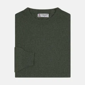 Green Crew Neck Cashmere Jumper