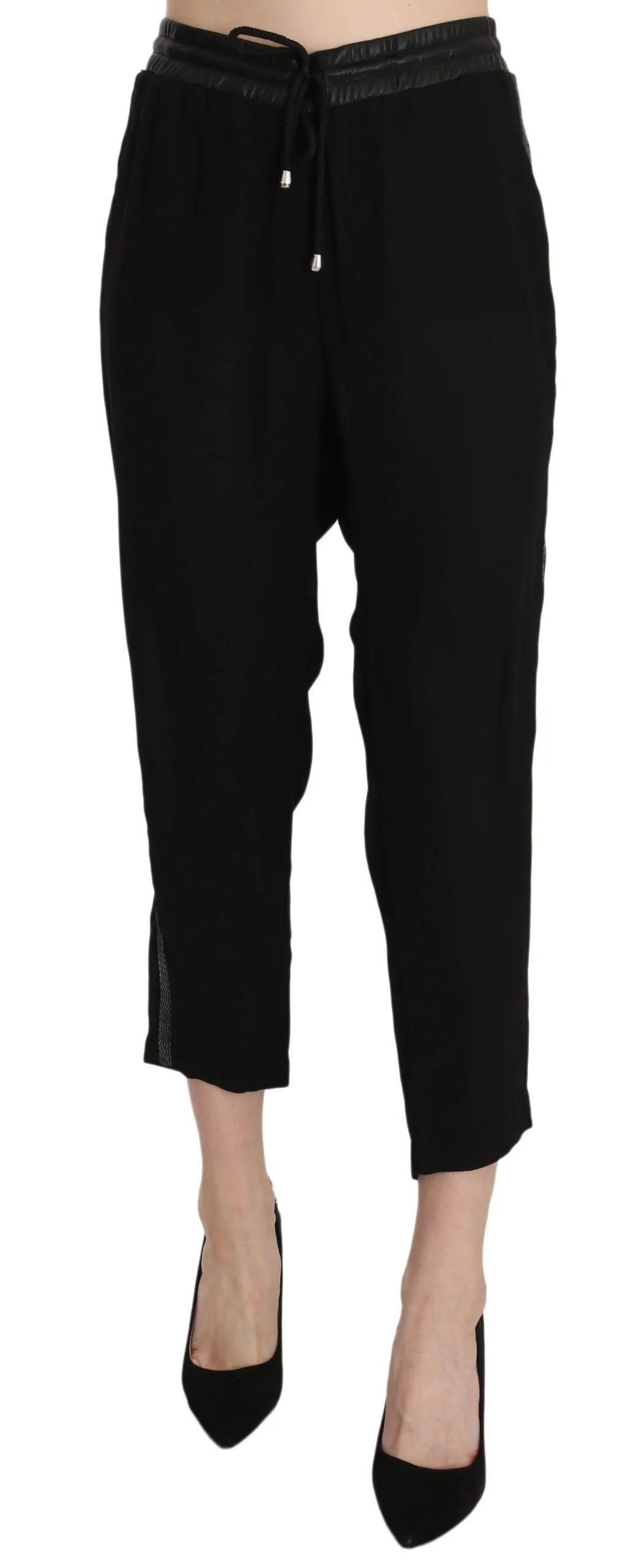 Guess Chic High Waist Cropped Pants in Elegant Black