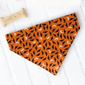 Halloween Orange Bats Dog Bandana or Cat Bandana