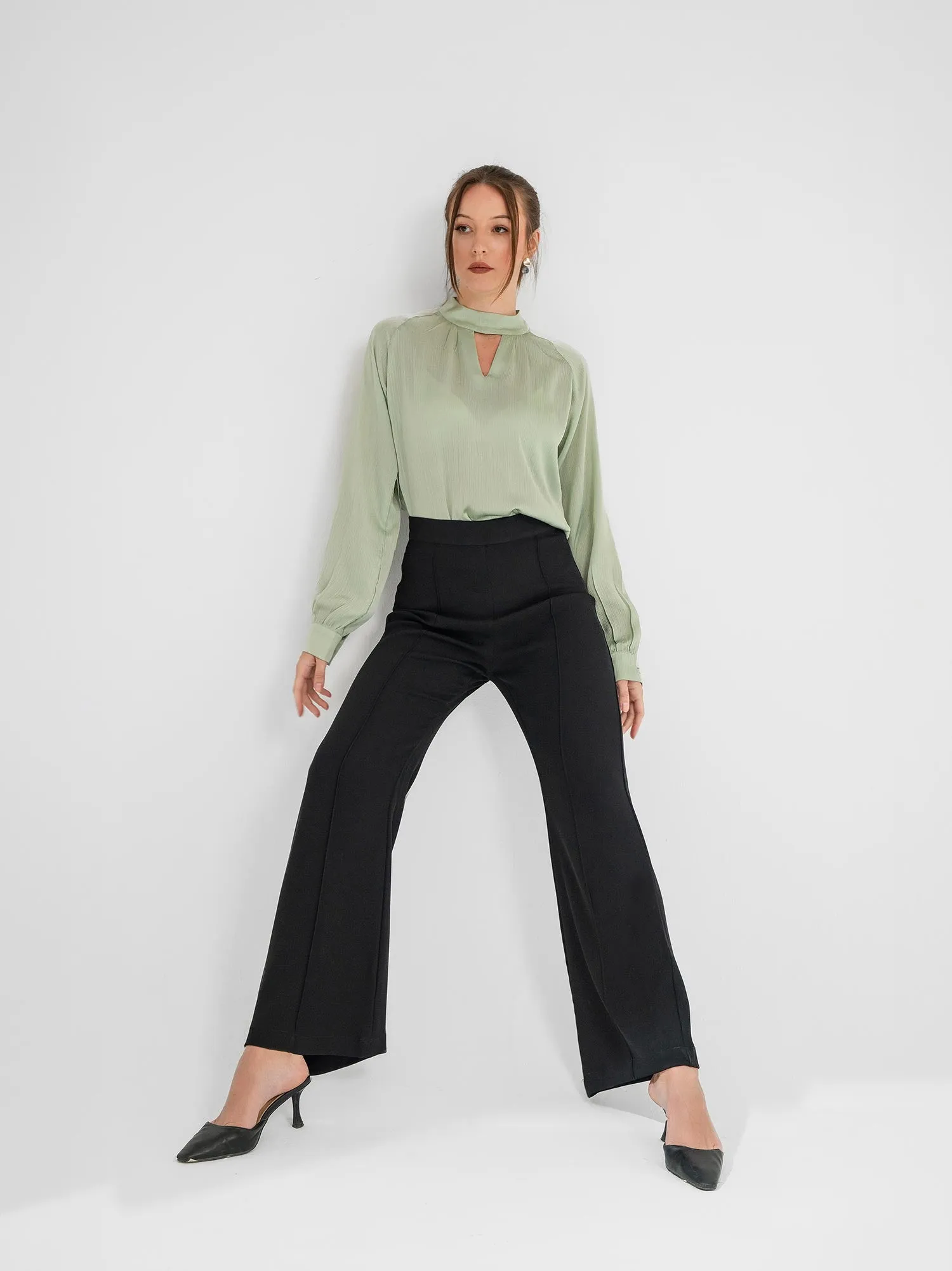 High Waist Flared Pants - KC Shop