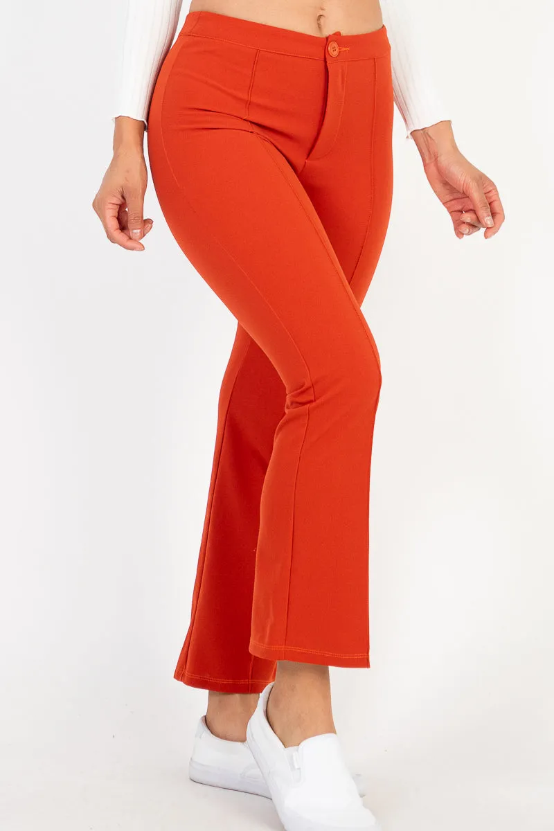 High Waist Knit Flare Pants