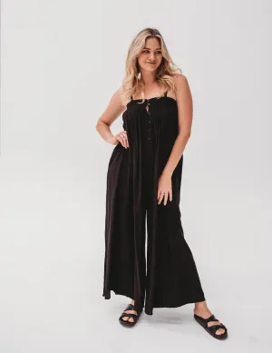 Holiday Rayon Jumpsuit - Black