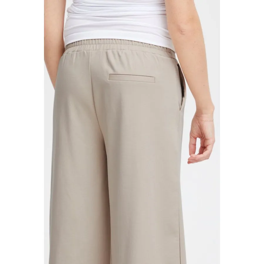 Ichi Womens Kate Sus Wide Trousers Doeskin