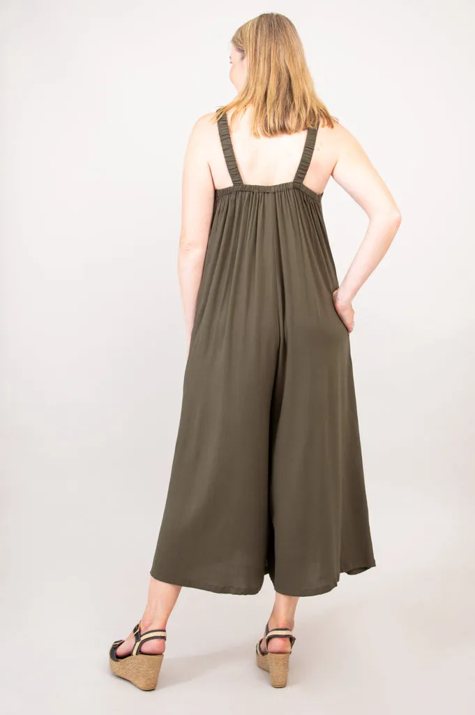 Joanna Jumpsuit, Khaki, Linen Bamboo