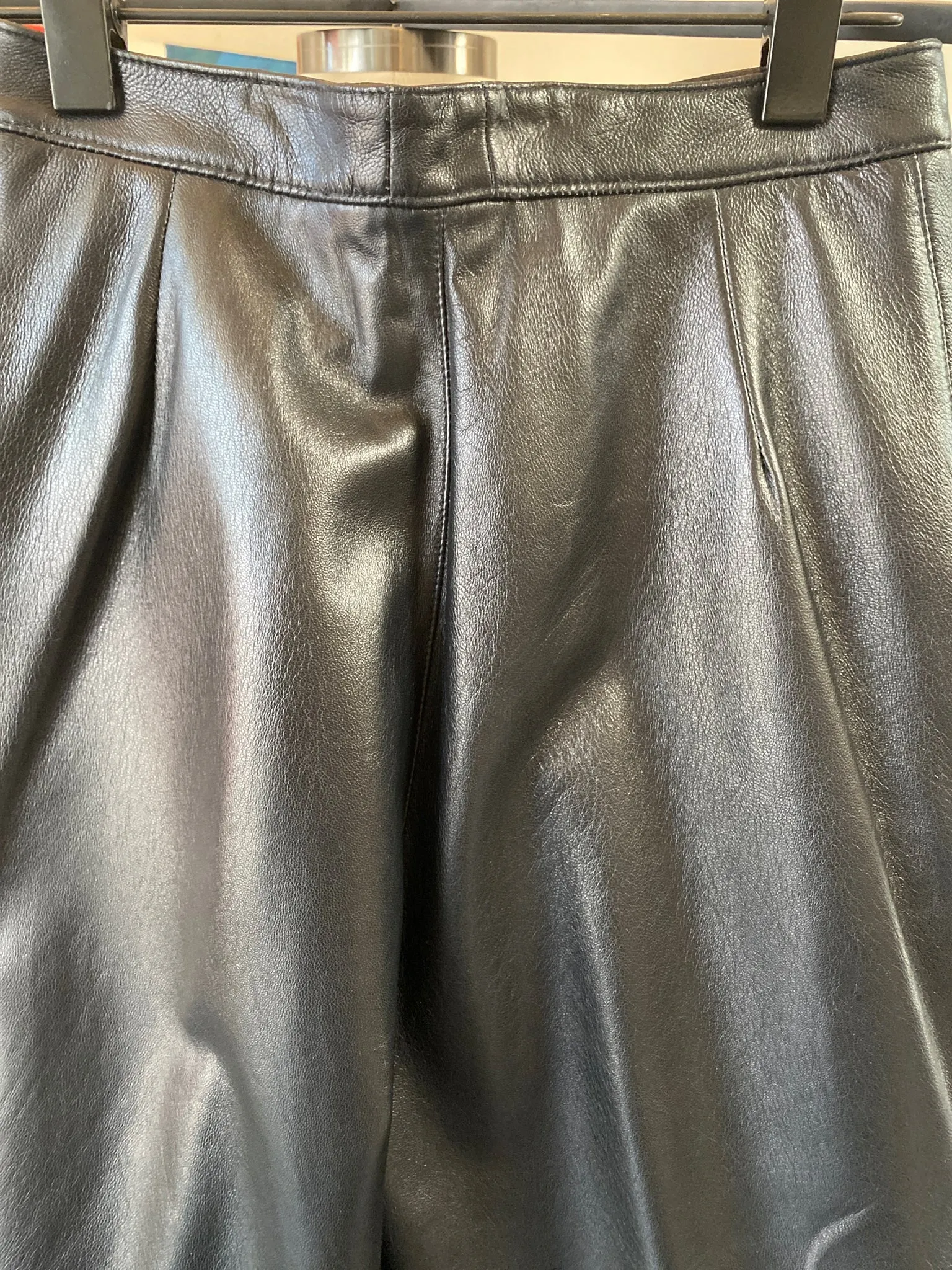 Jonathan Andrew Black Leather Size 6 High Waist Pants Vintage