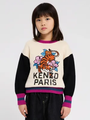 KENZO Girls Logo Jumper in Ivory