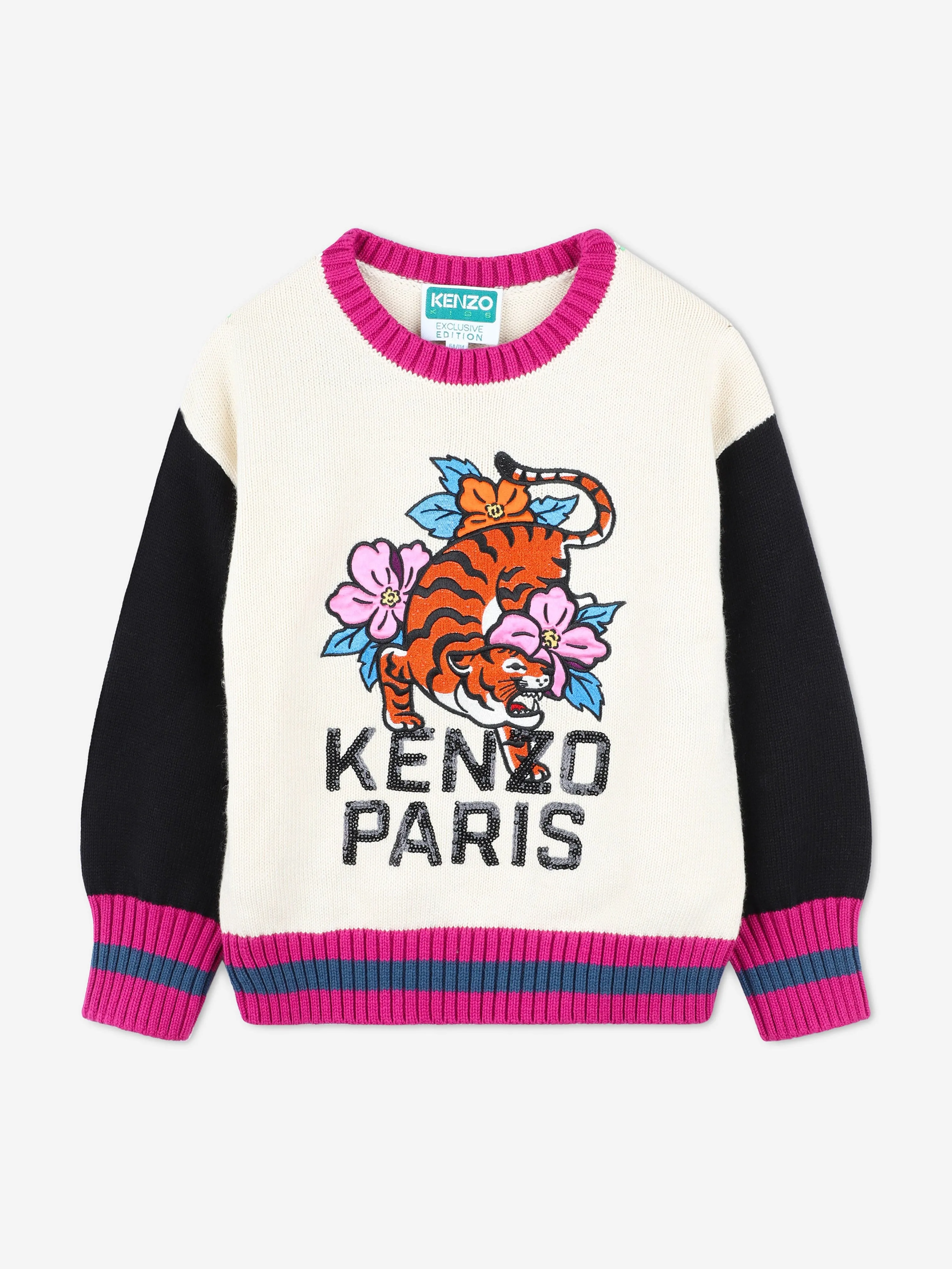 KENZO Girls Logo Jumper in Ivory