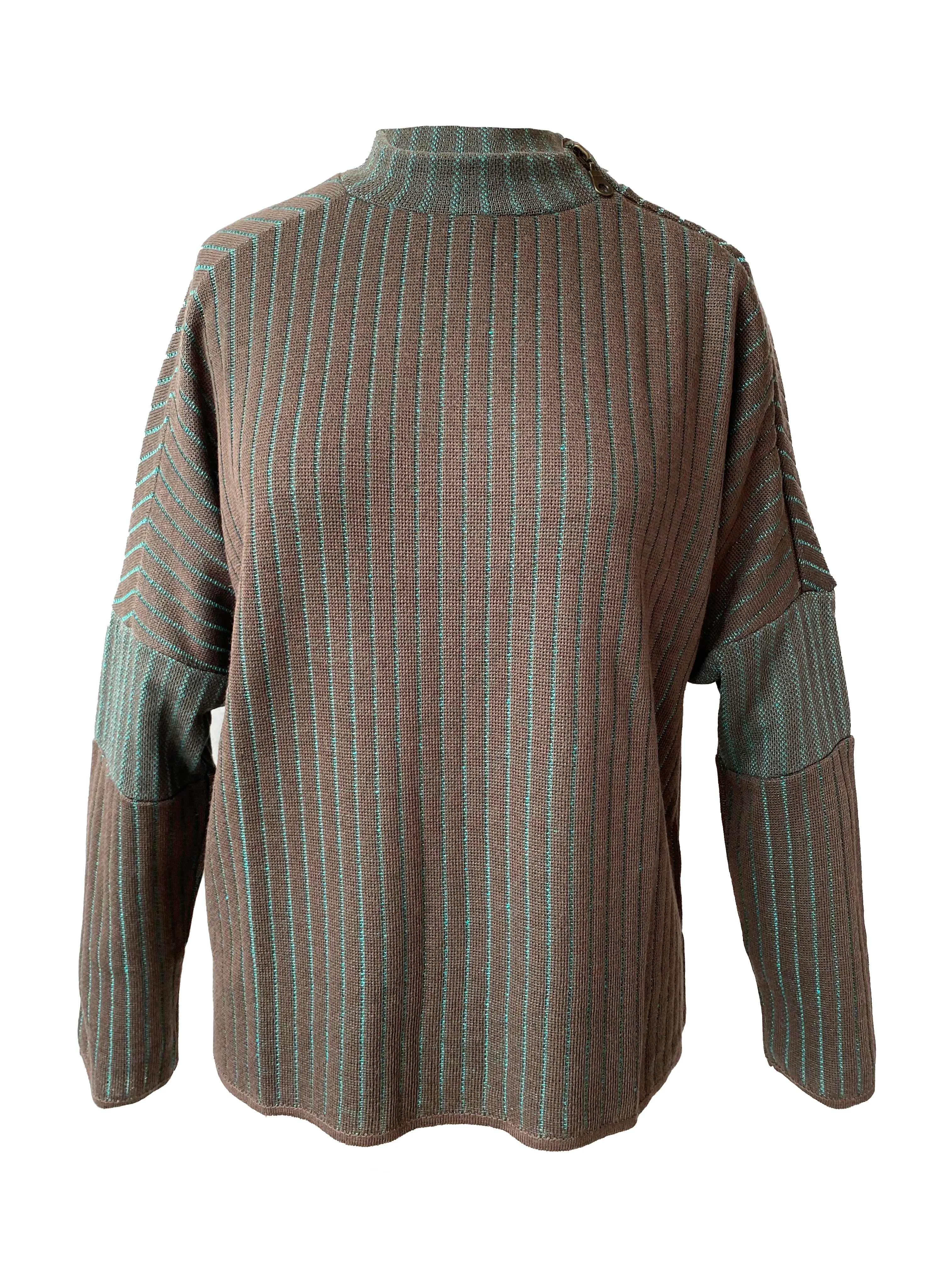 Knit Jumper with Zip Sleeve Detail