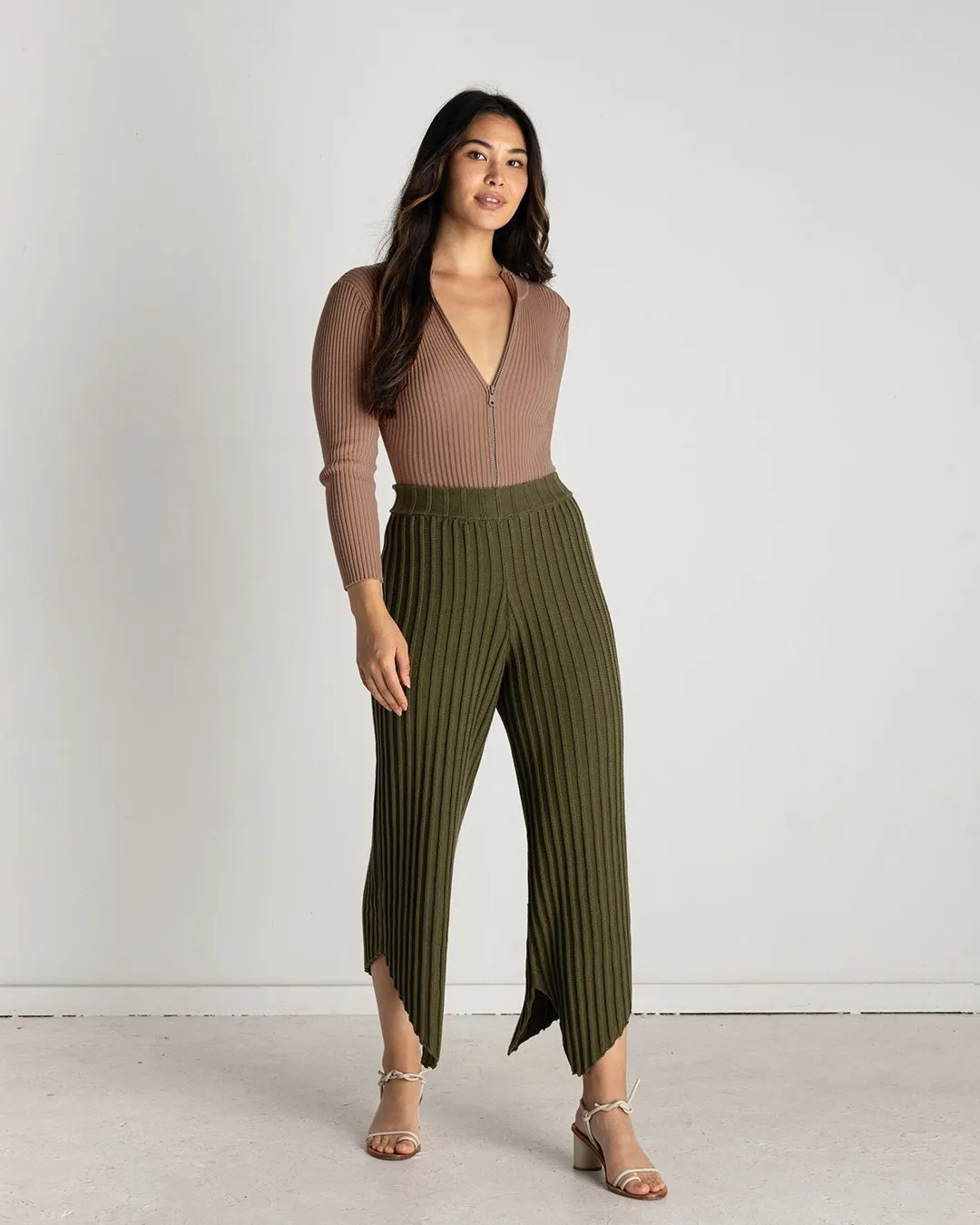 Knit Zip-Up Bodysuit | XS-3X