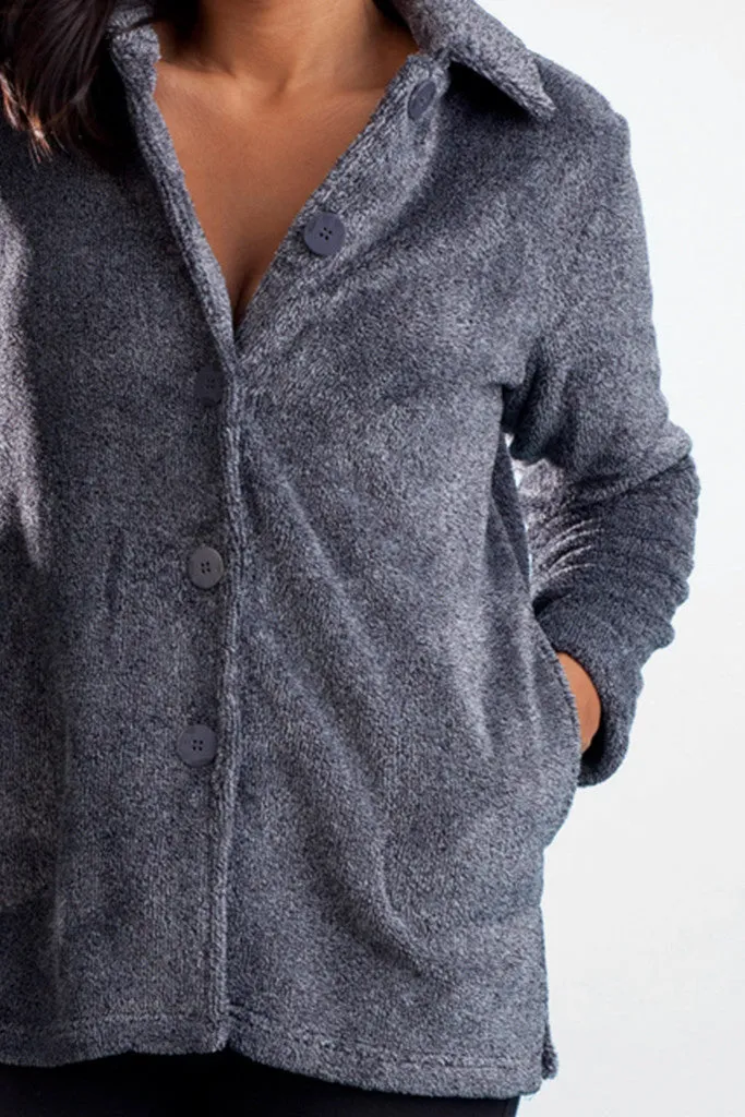 La Cera Heather Fleece Bed Jacket