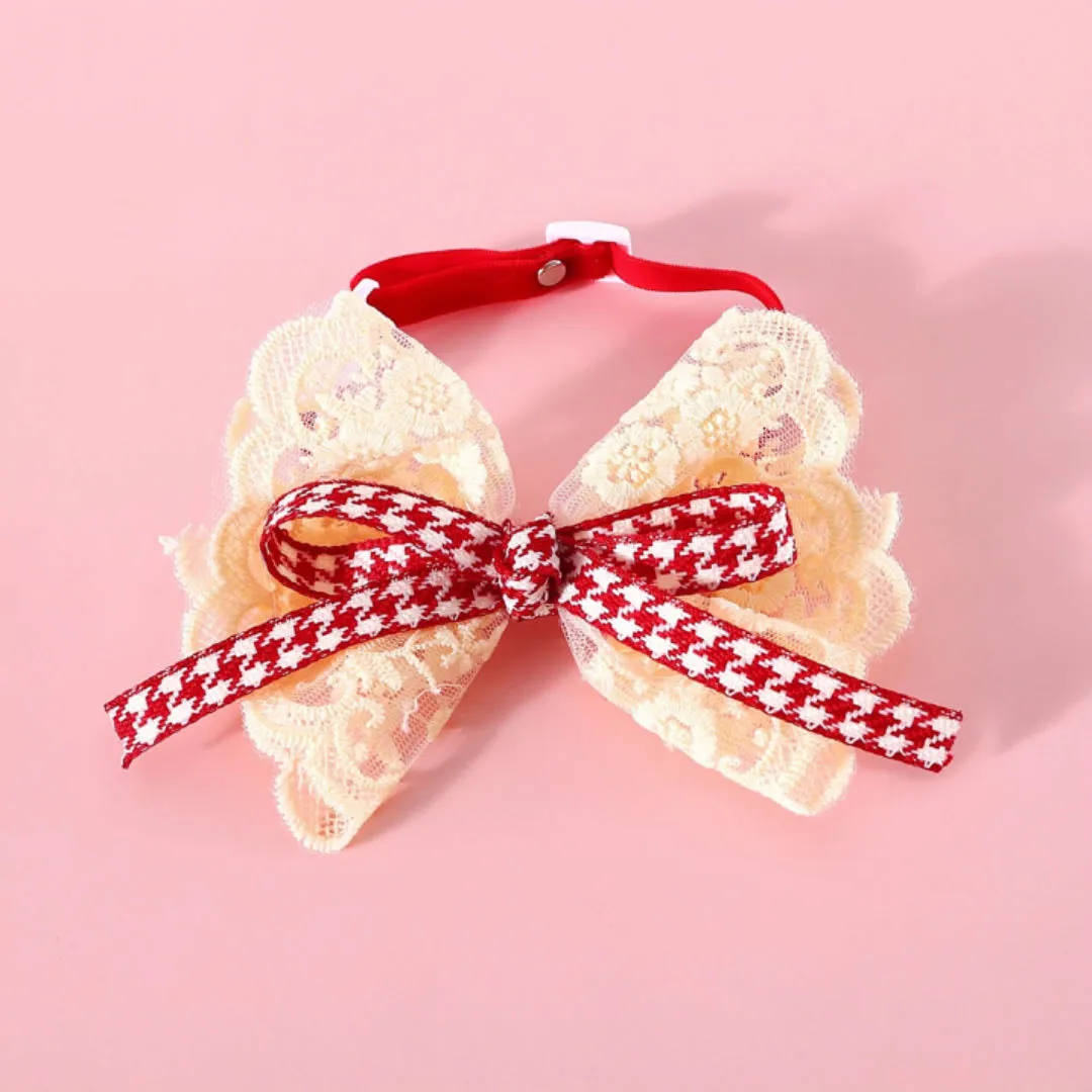 Lace Bow Velvet Pet Collar