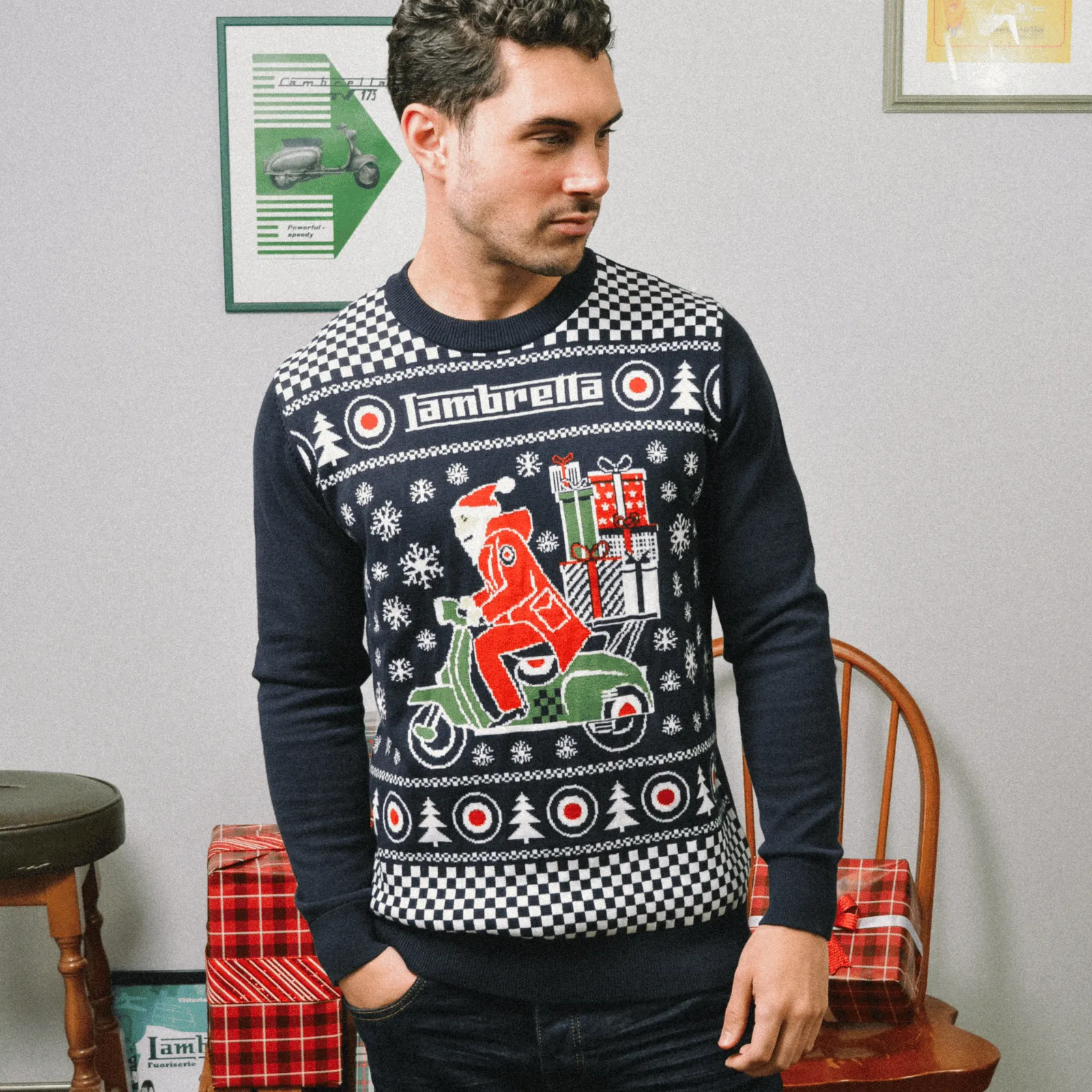 Lambretta Mens Christmas Jumper