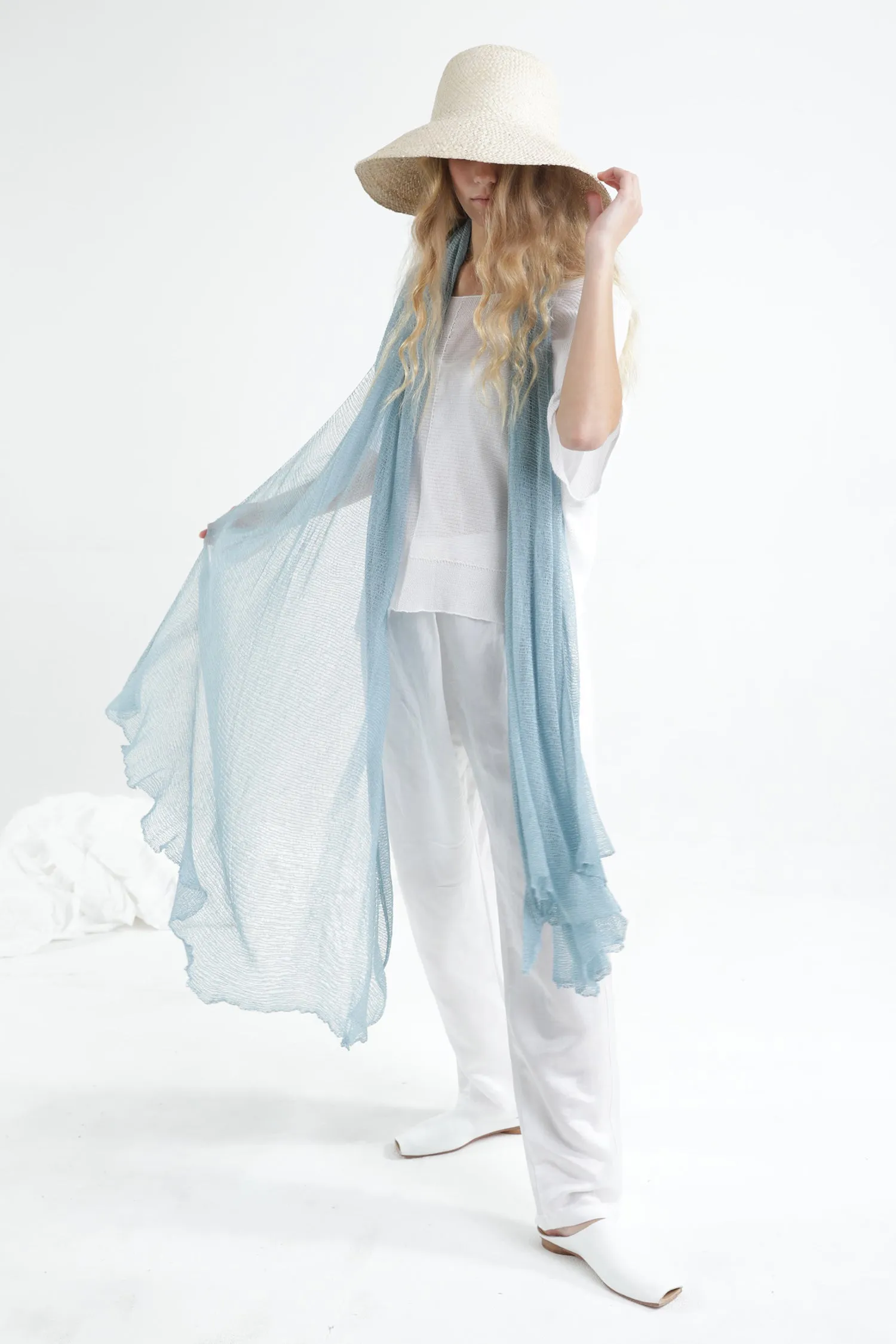 Light Blue Big Air Bamboo Light Scarf