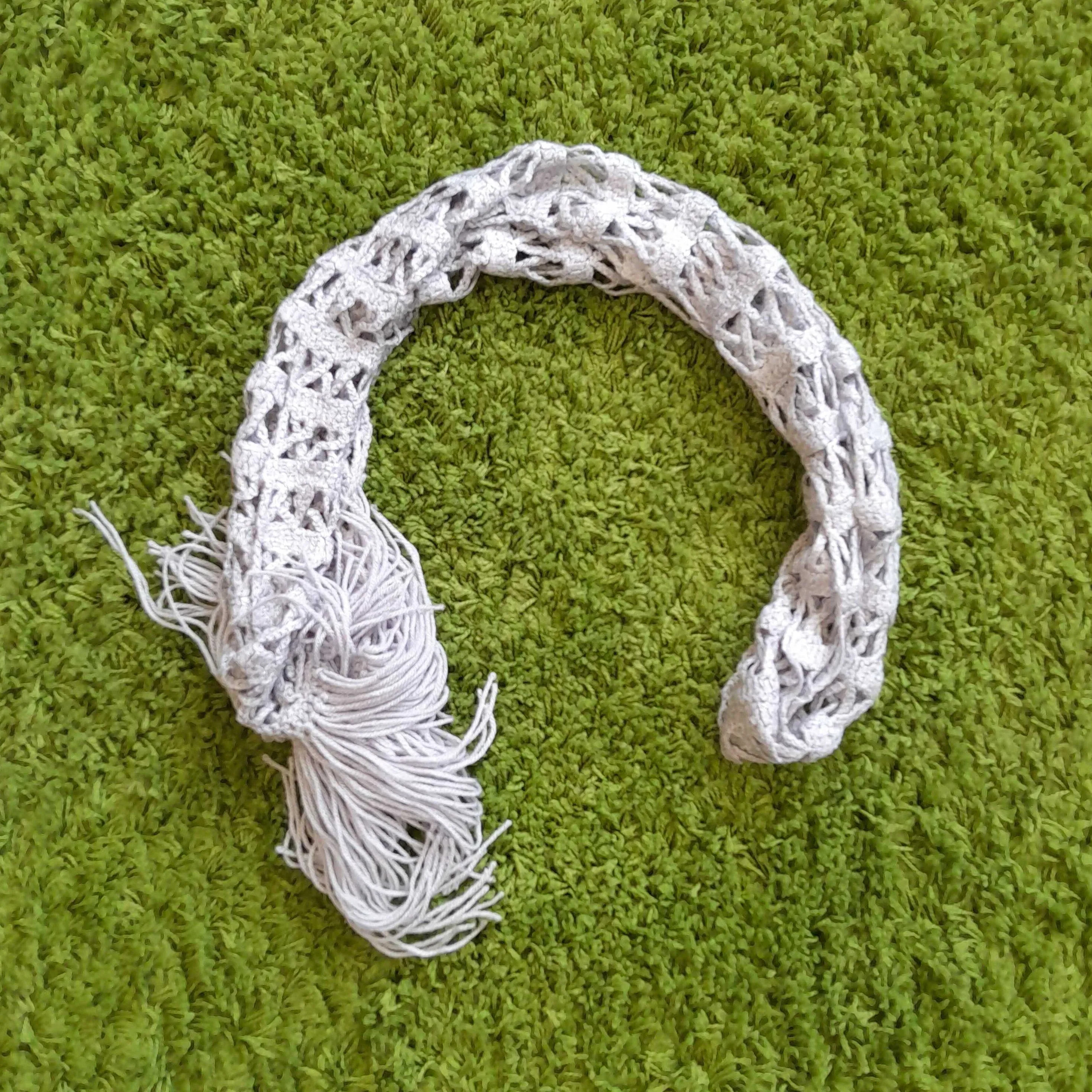 Loose Knit Scarf in Light Grey