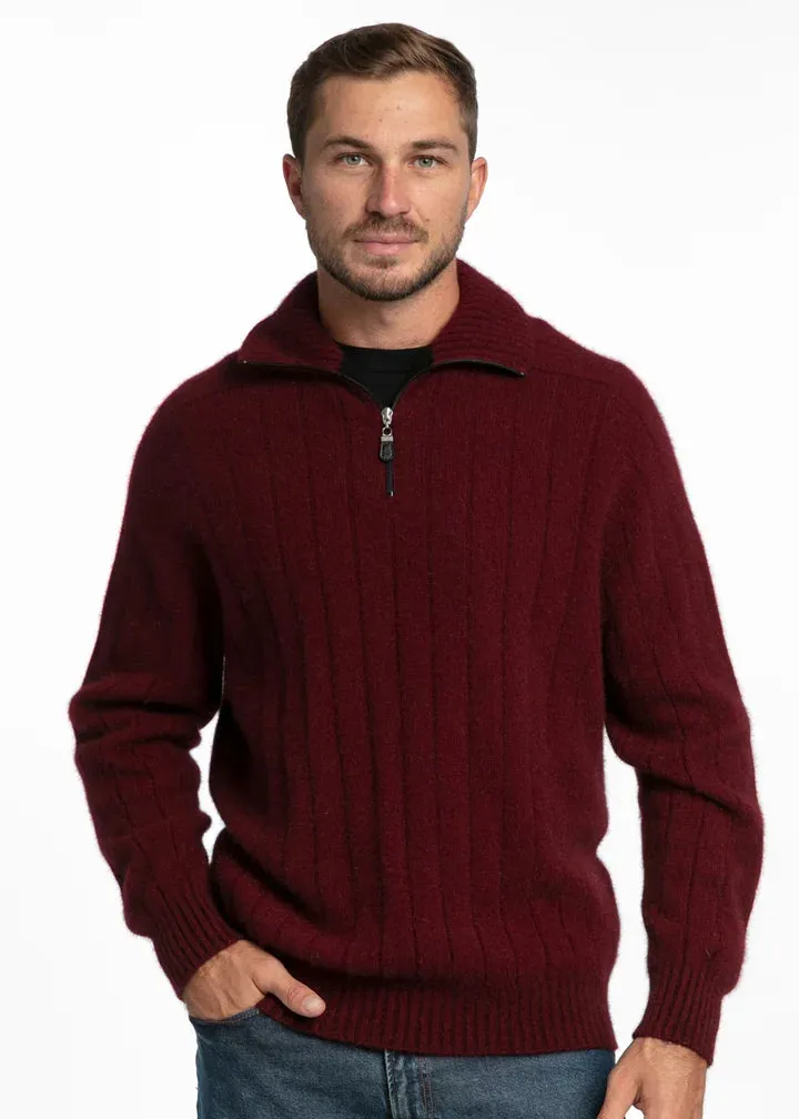 Lothlorian Mens Zip Collared Rib Jumper 9808