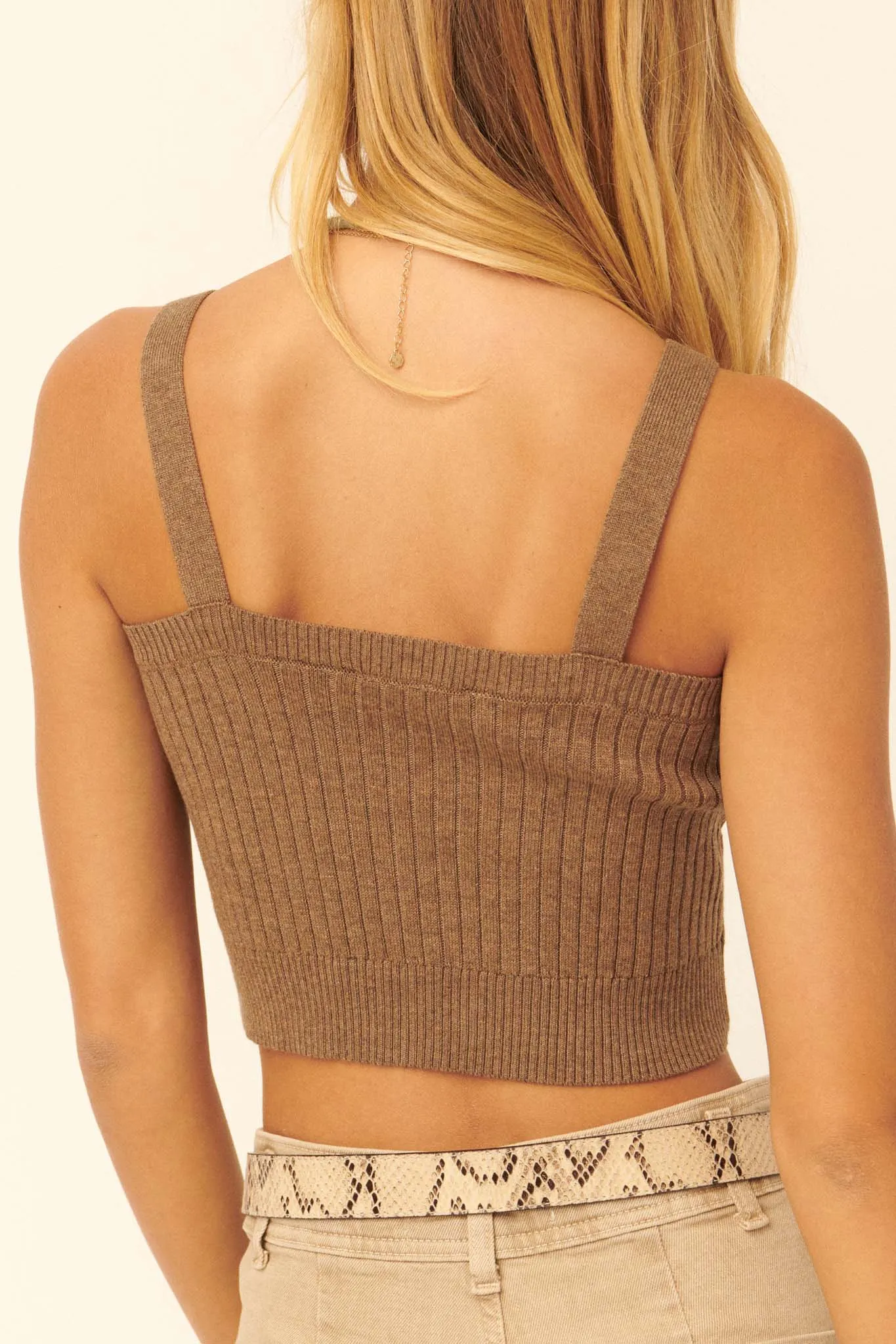 Love Interest Cropped Cami Sweater