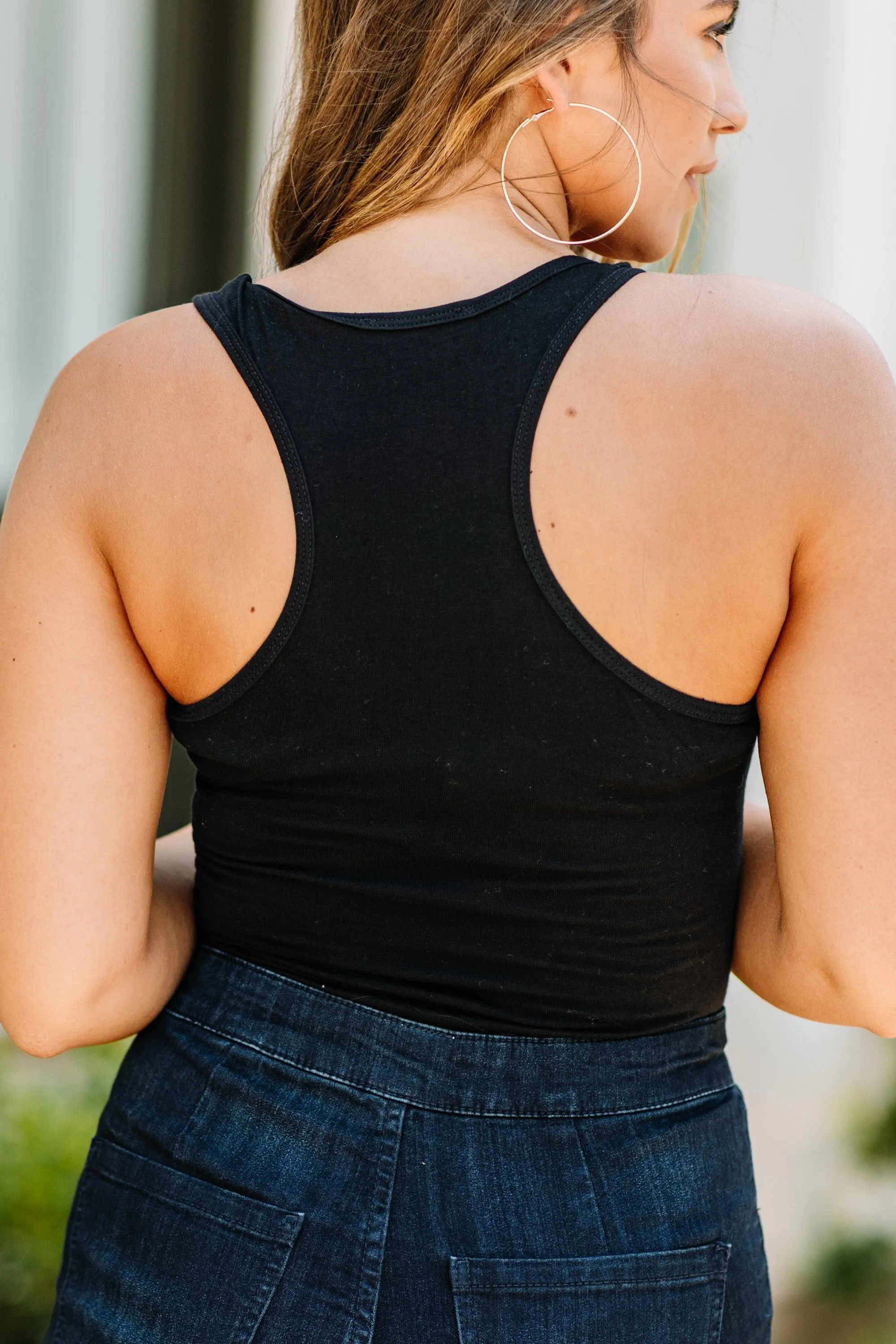 Lowkey Black Tank Bodysuit