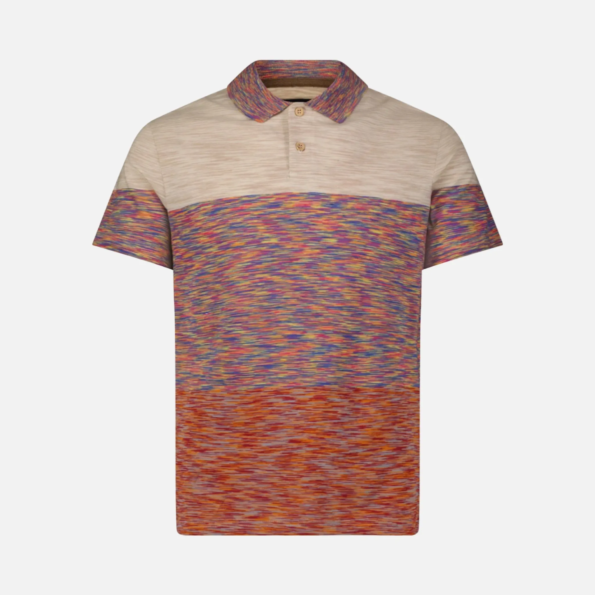 Luchiano Visconti Slim Fit Polo Shirt FC-5001 Multi Rainbow Space Dyed