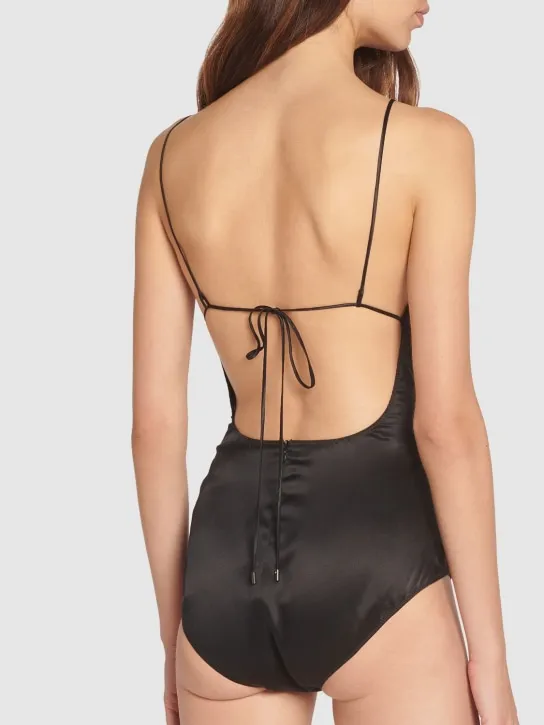 Max Mara   Rugiada satin self-tie bodysuit 