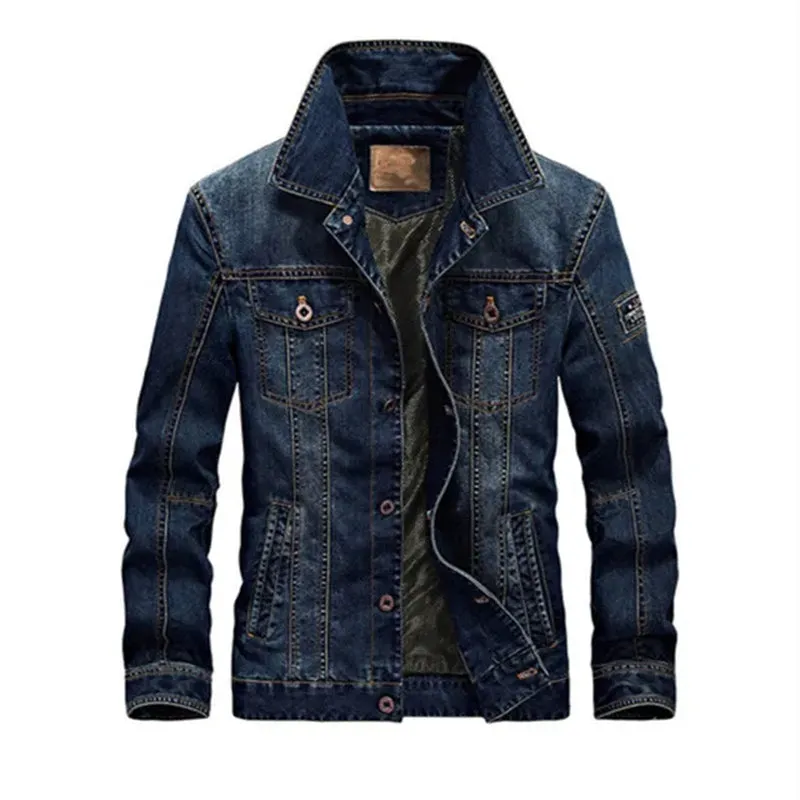 Men's Denim Jacket with Velvet Lining and Fur Collar, Slim Fit Outerwear