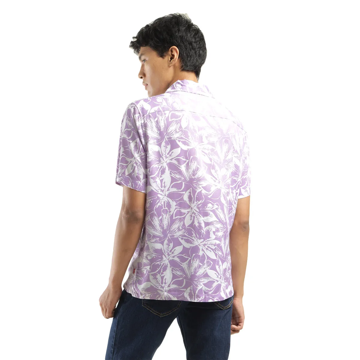 Men's Floral Print Camp Shirt